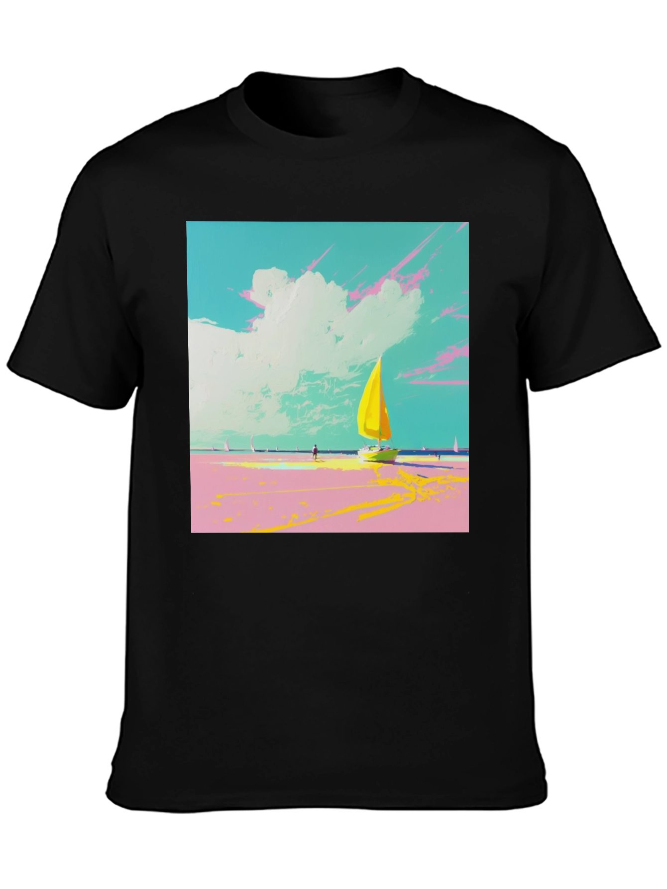 Sailboat Beach T-Shirt: Vibrant Graphic Tee
