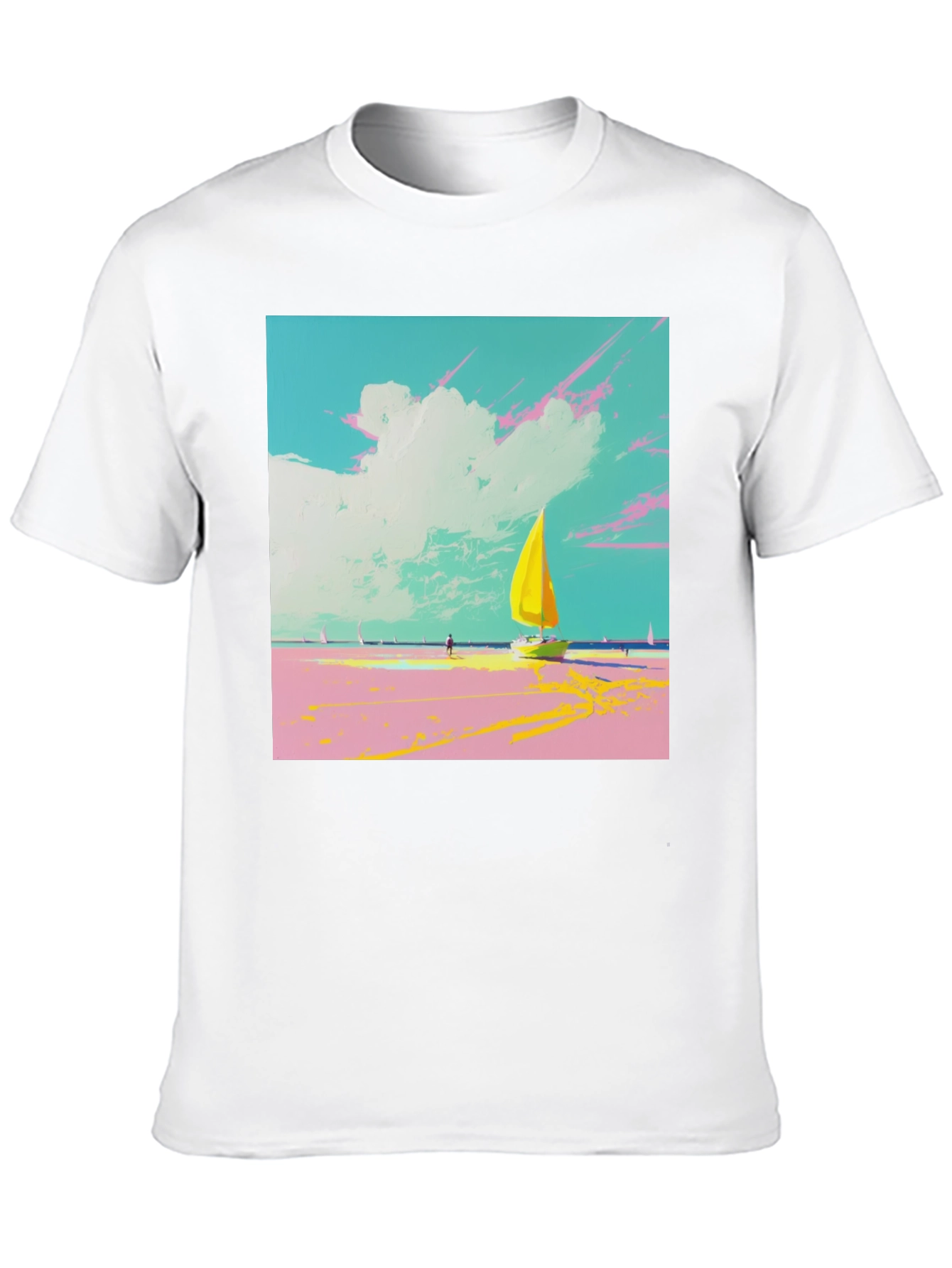 Sailboat Beach T-Shirt: Vibrant Graphic Tee