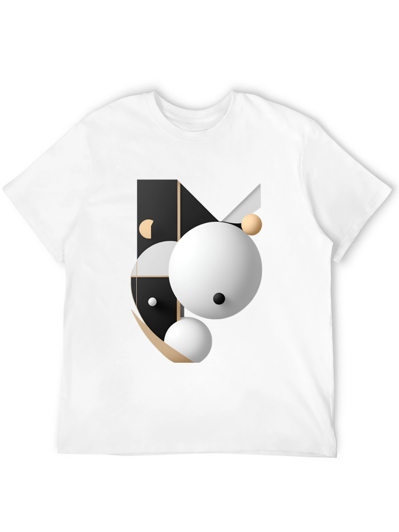 Abstract Geometric Graphic Print Black T-Shirt