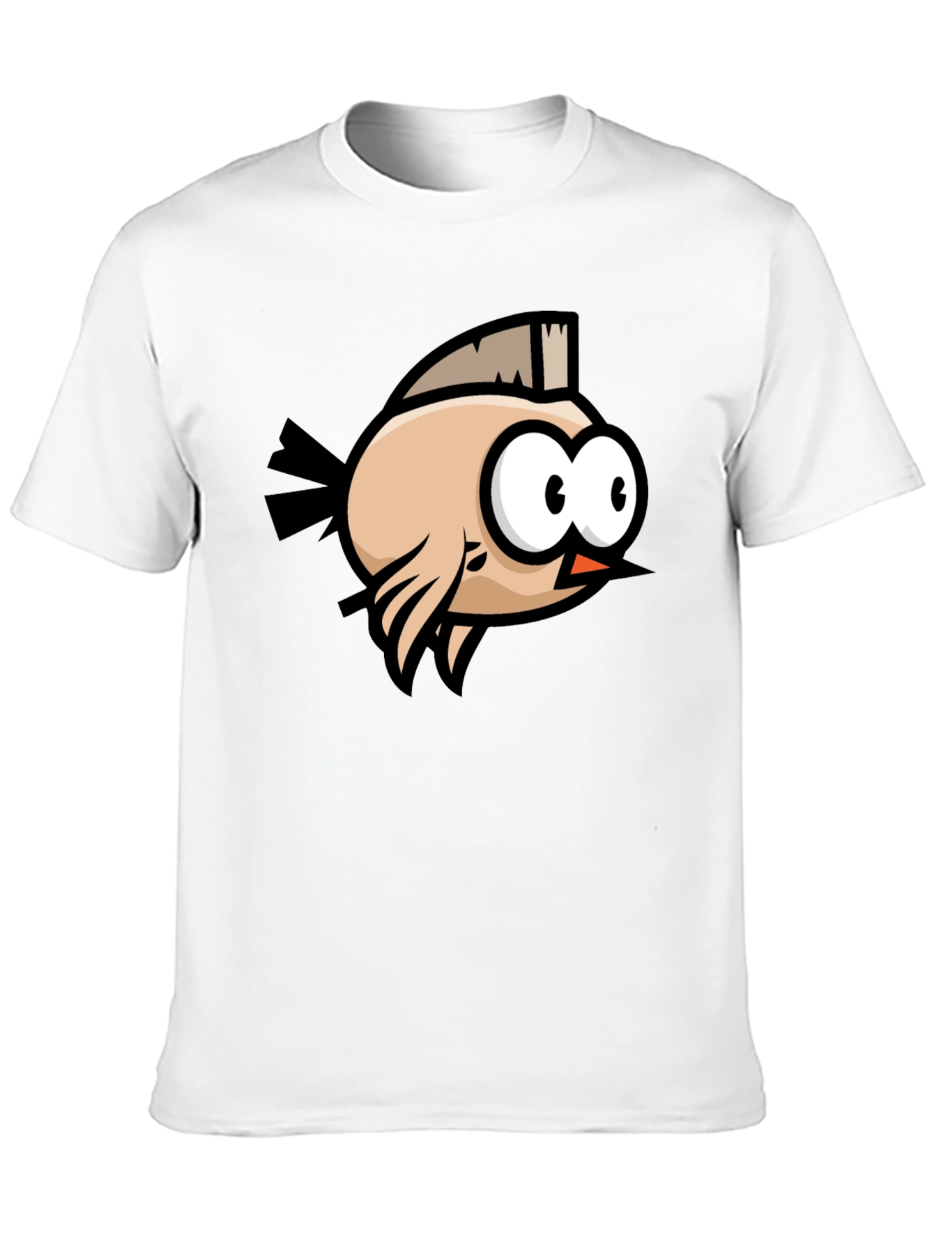 Cartoon Bird Graphic Tee - Black T-Shirt