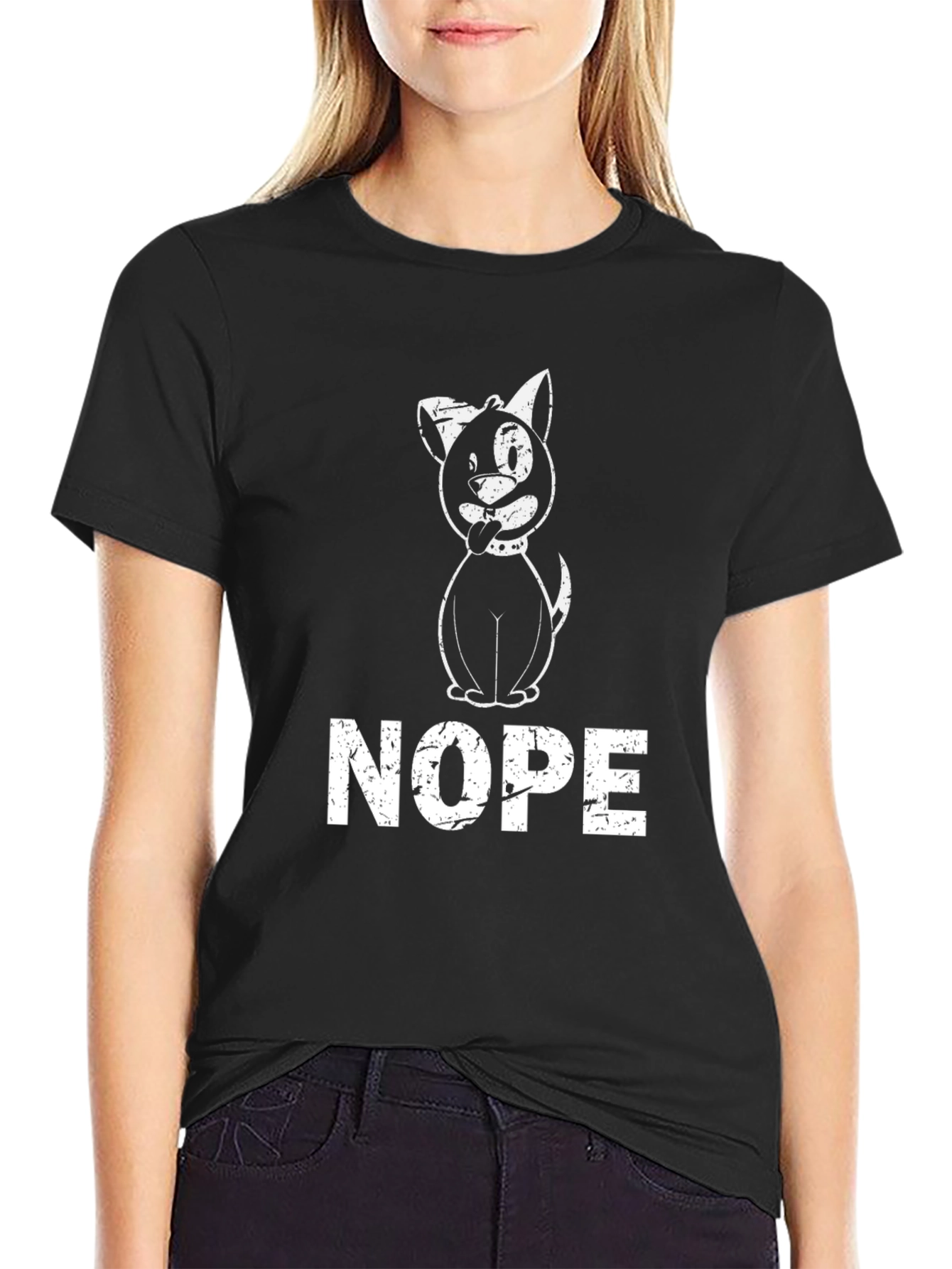 Nope Dog T-Shirt - Funny Graphic Tee