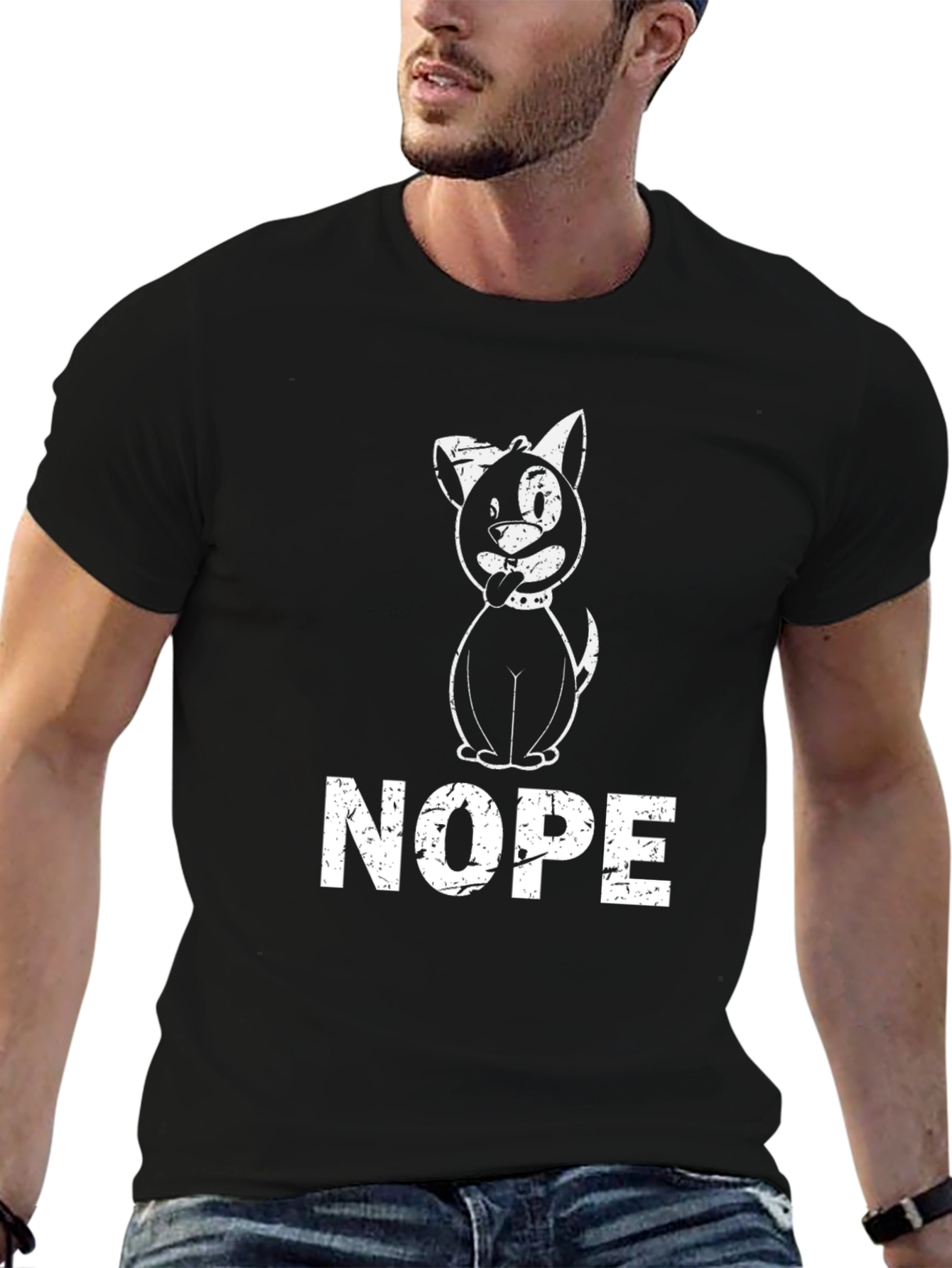 Nope Dog T-Shirt - Funny Graphic Tee