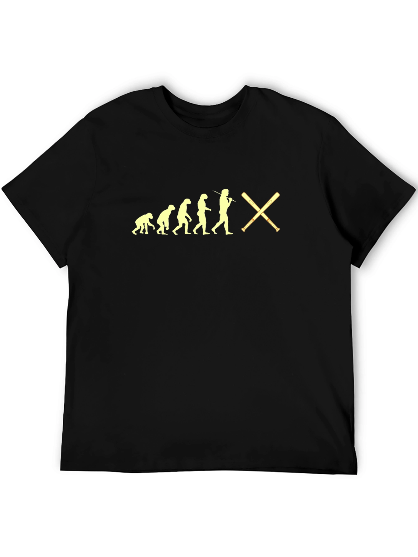 Evolution of Baseball Black Graphic Tee