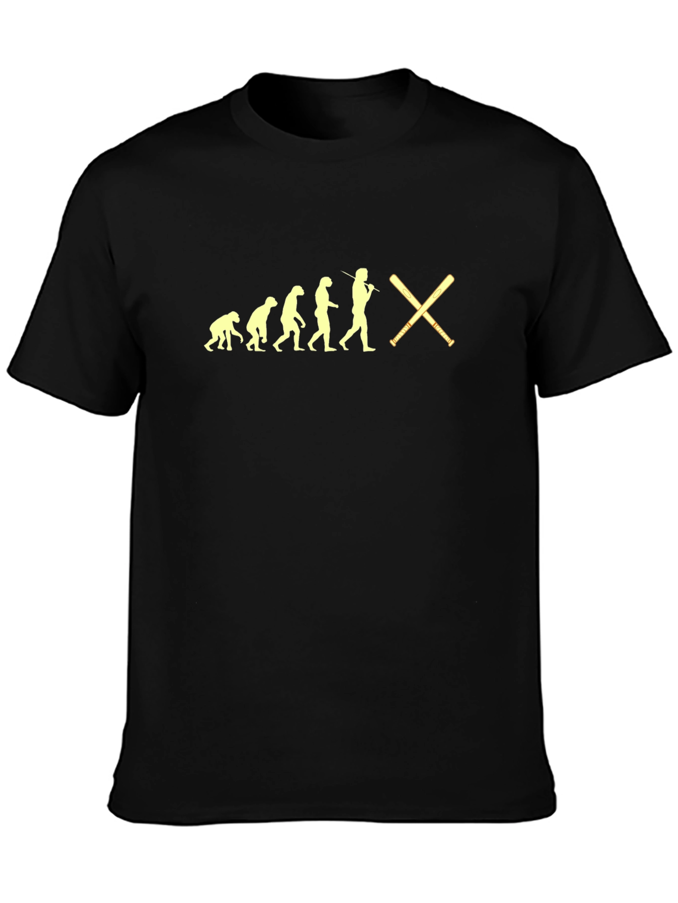 Evolution of Baseball Black Graphic Tee