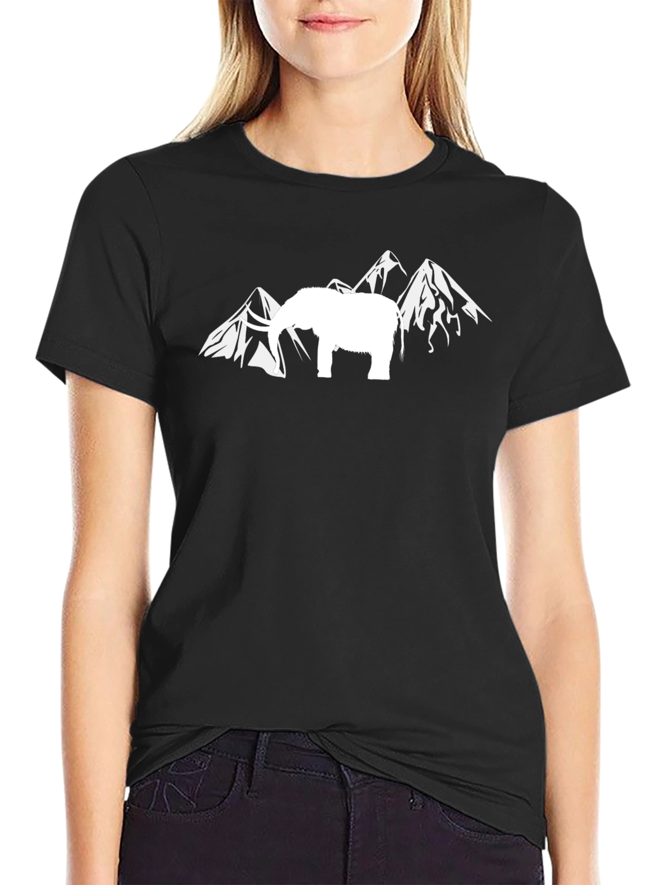 Elephant & Mountain Graphic Tee - Black