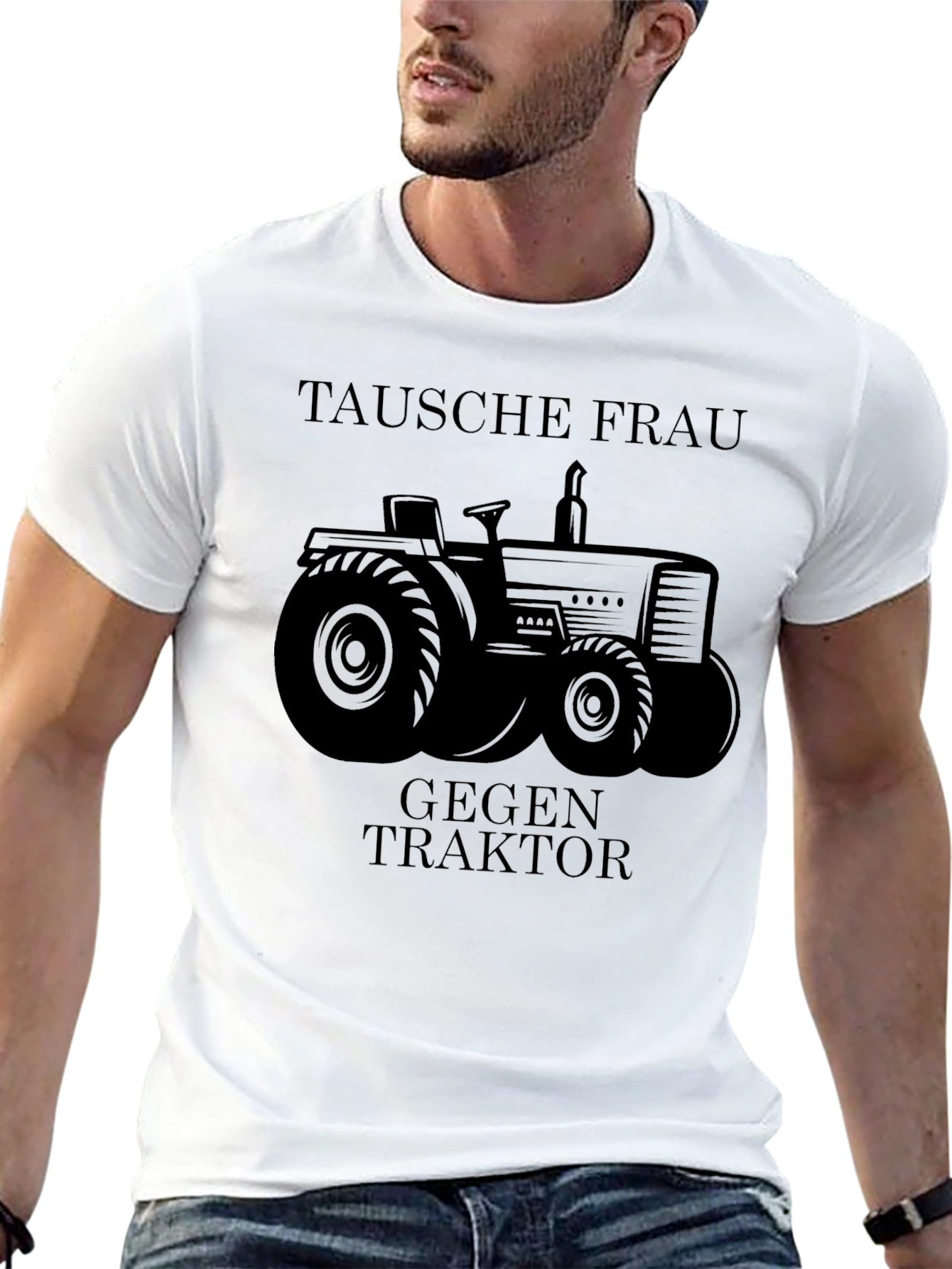 Tausche Frau Gegen Traktor Mens Black T-Shirt