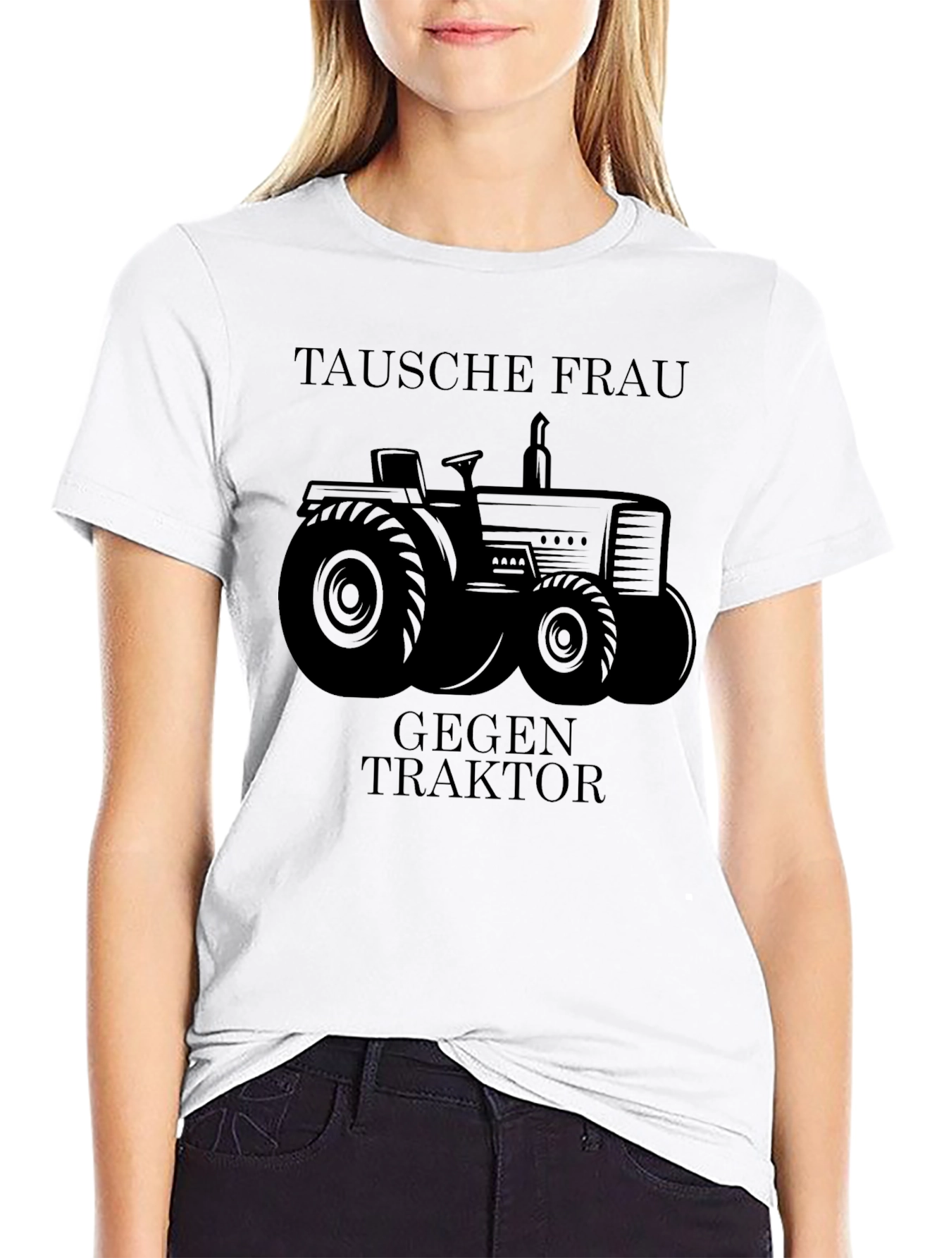 Tausche Frau Gegen Traktor Mens Black T-Shirt