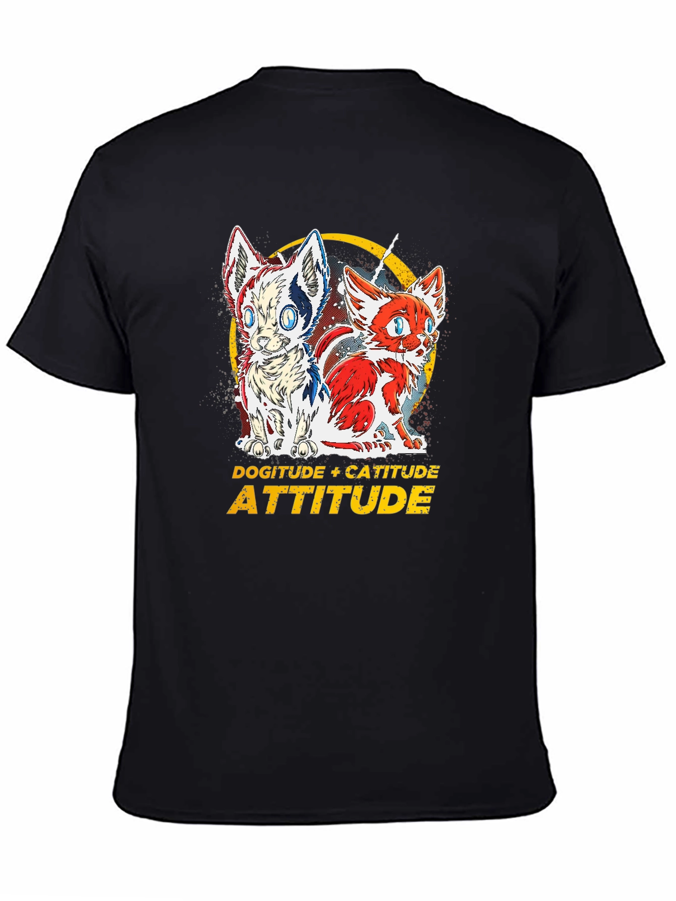Dogitude Catitude Attitude Graphic T-Shirt