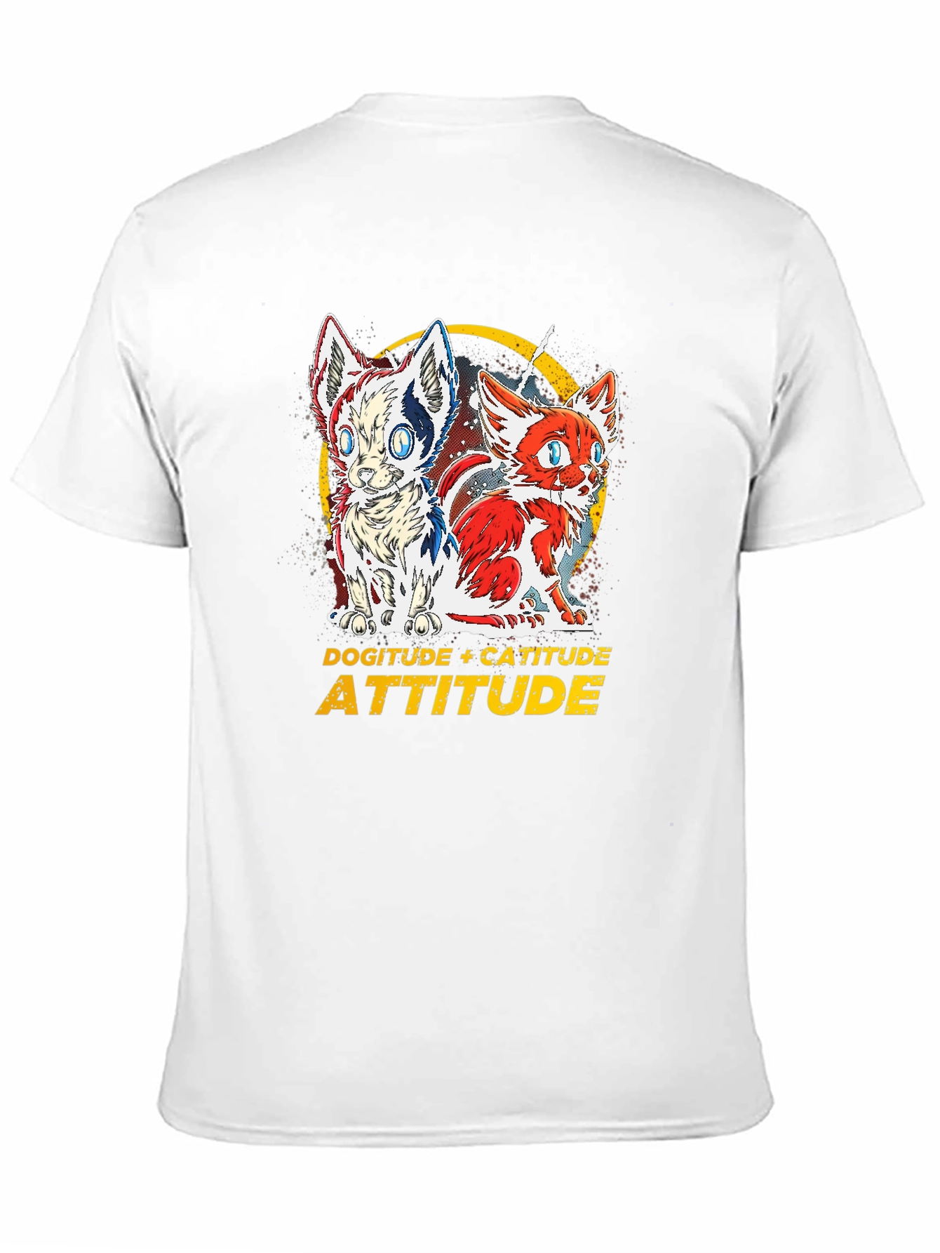 Dogitude Catitude Attitude Graphic T-Shirt