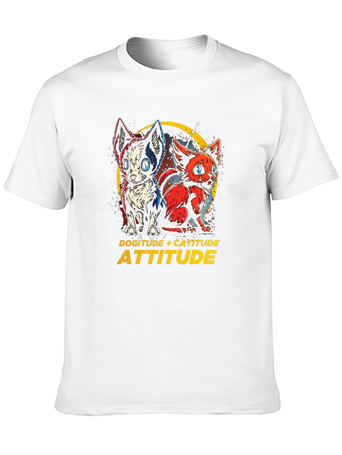 Dogitude Catitude Attitude Graphic T-Shirt