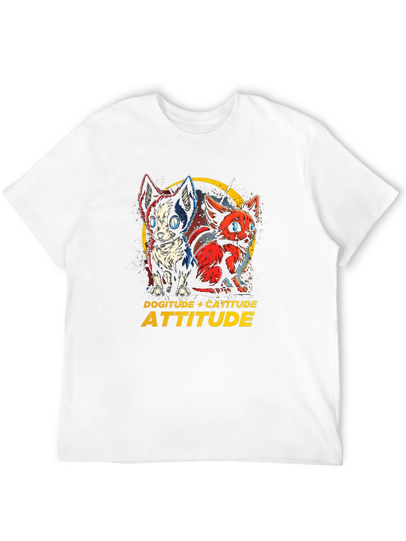 Dogitude Catitude Attitude Graphic T-Shirt