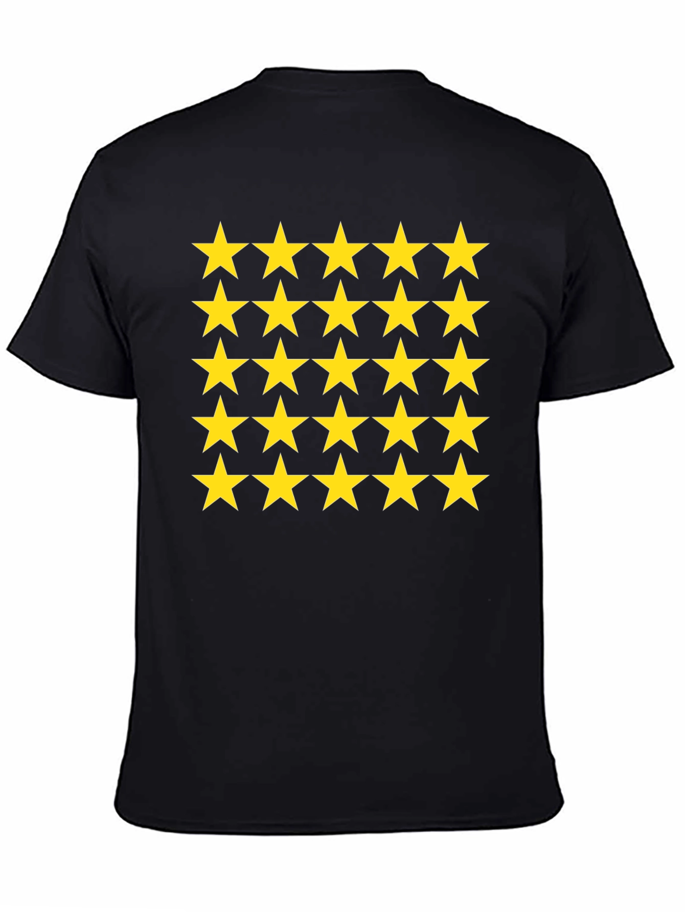 Star Pattern Black T-Shirt