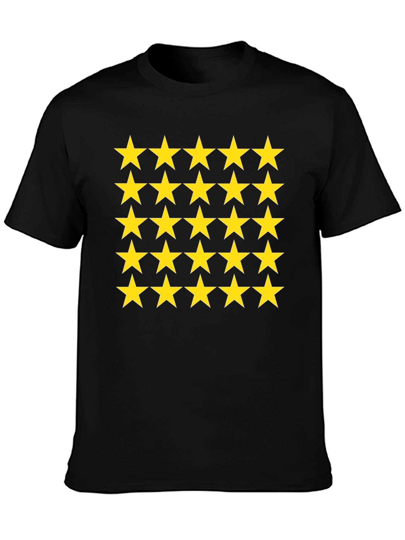 Star Pattern Black T-Shirt