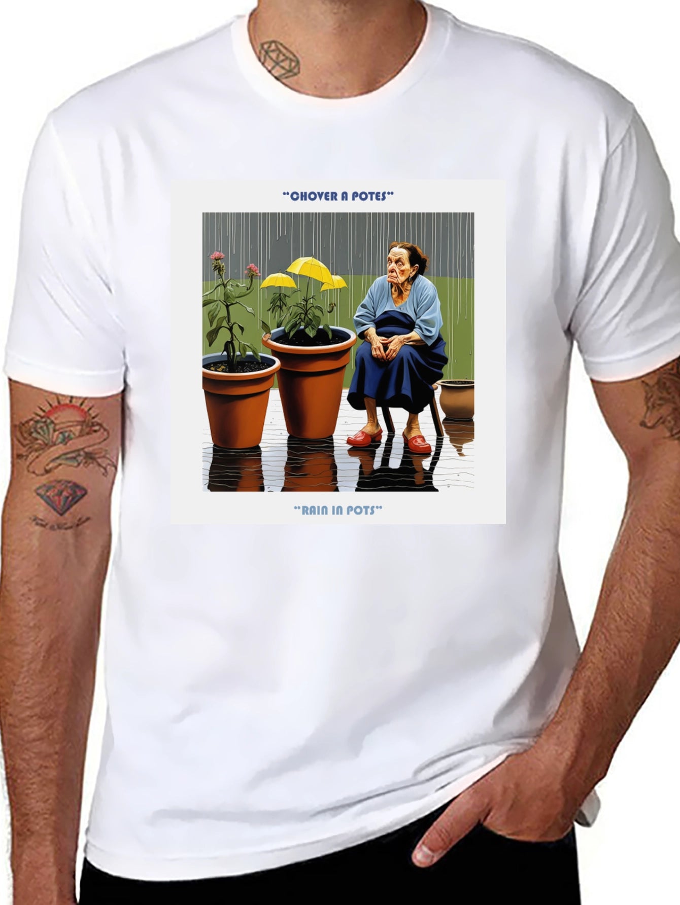 Rain in Pots Graphic T-Shirt