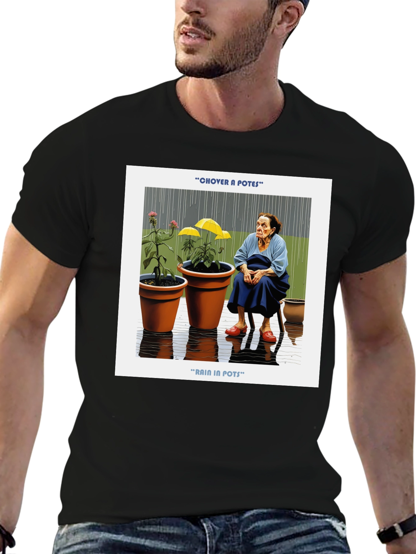 Rain in Pots Graphic T-Shirt