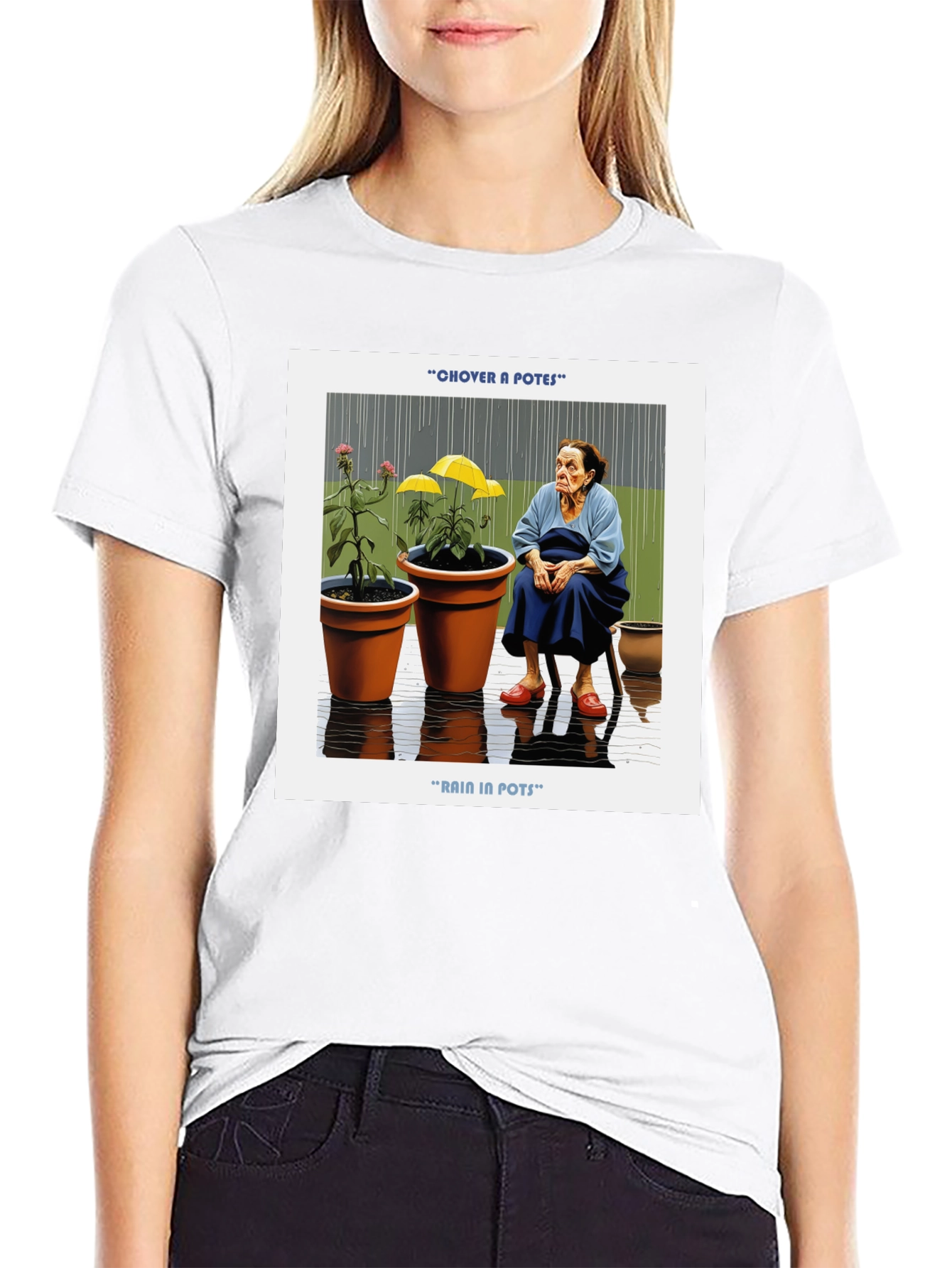Rain in Pots Graphic T-Shirt