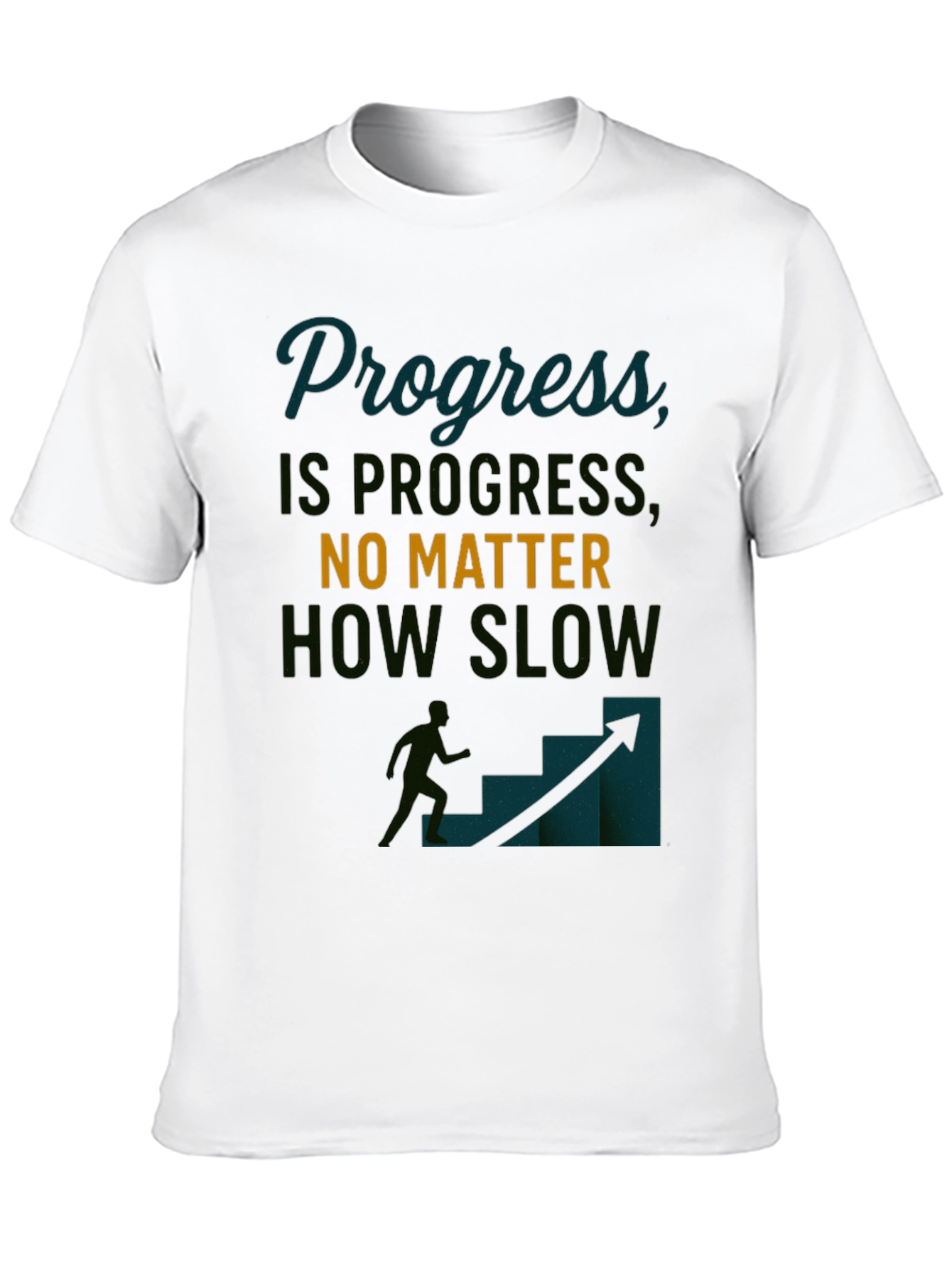 Progress Motivational Black T-Shirt
