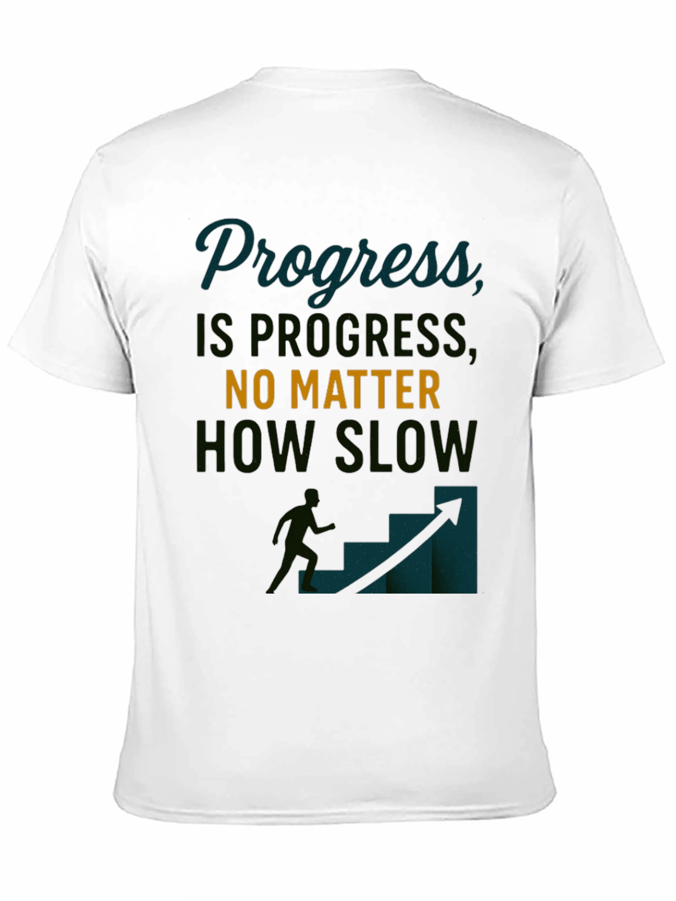 Progress Motivational Black T-Shirt