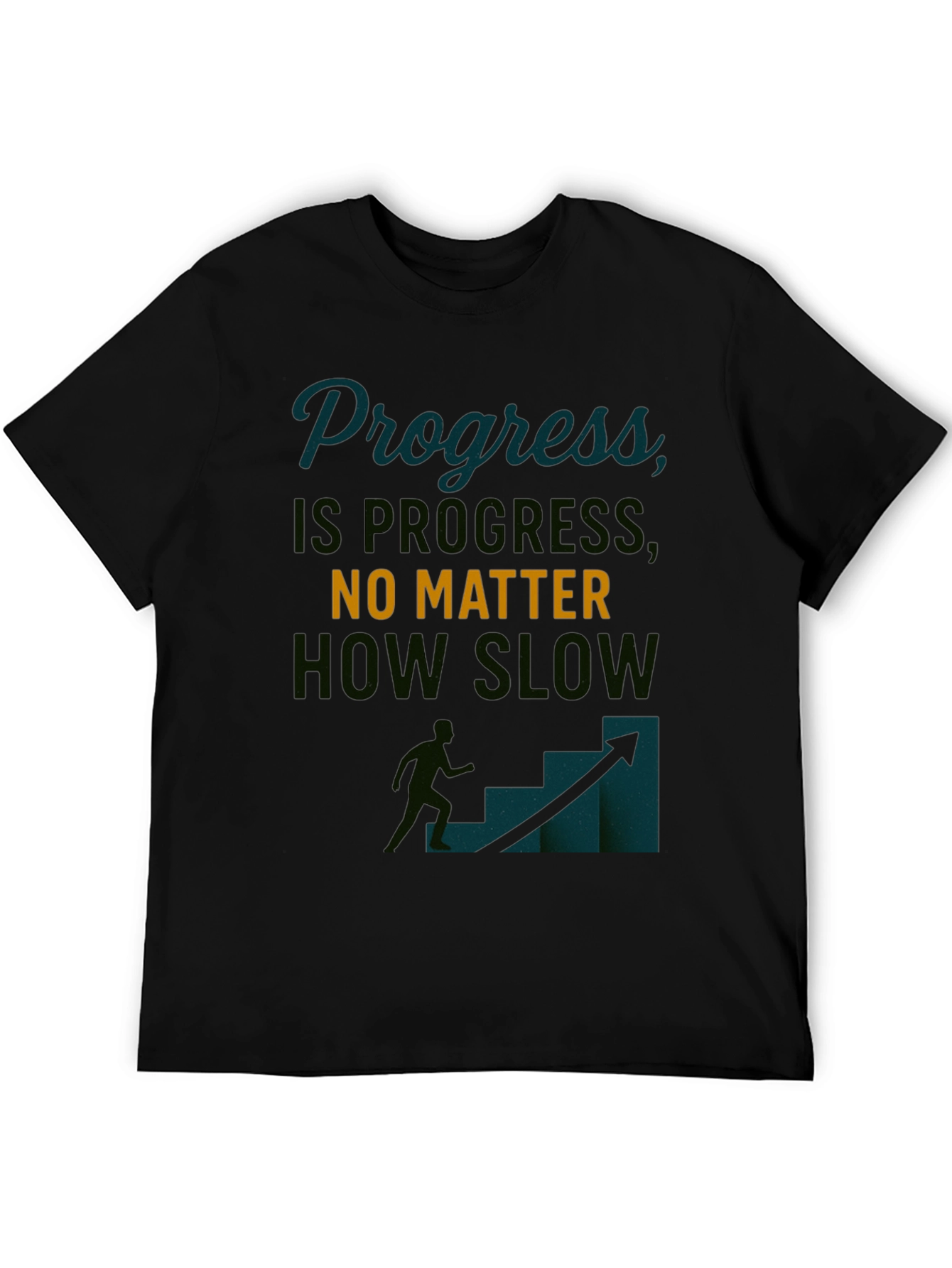 Progress Motivational Black T-Shirt