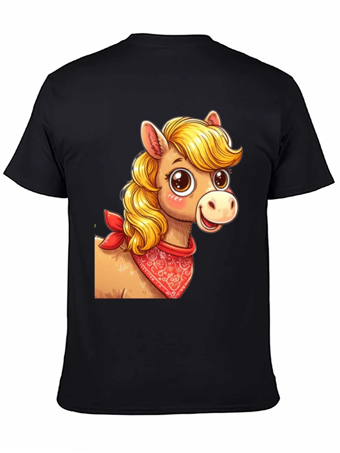 Cartoon Horse Bandana Graphic T-Shirt