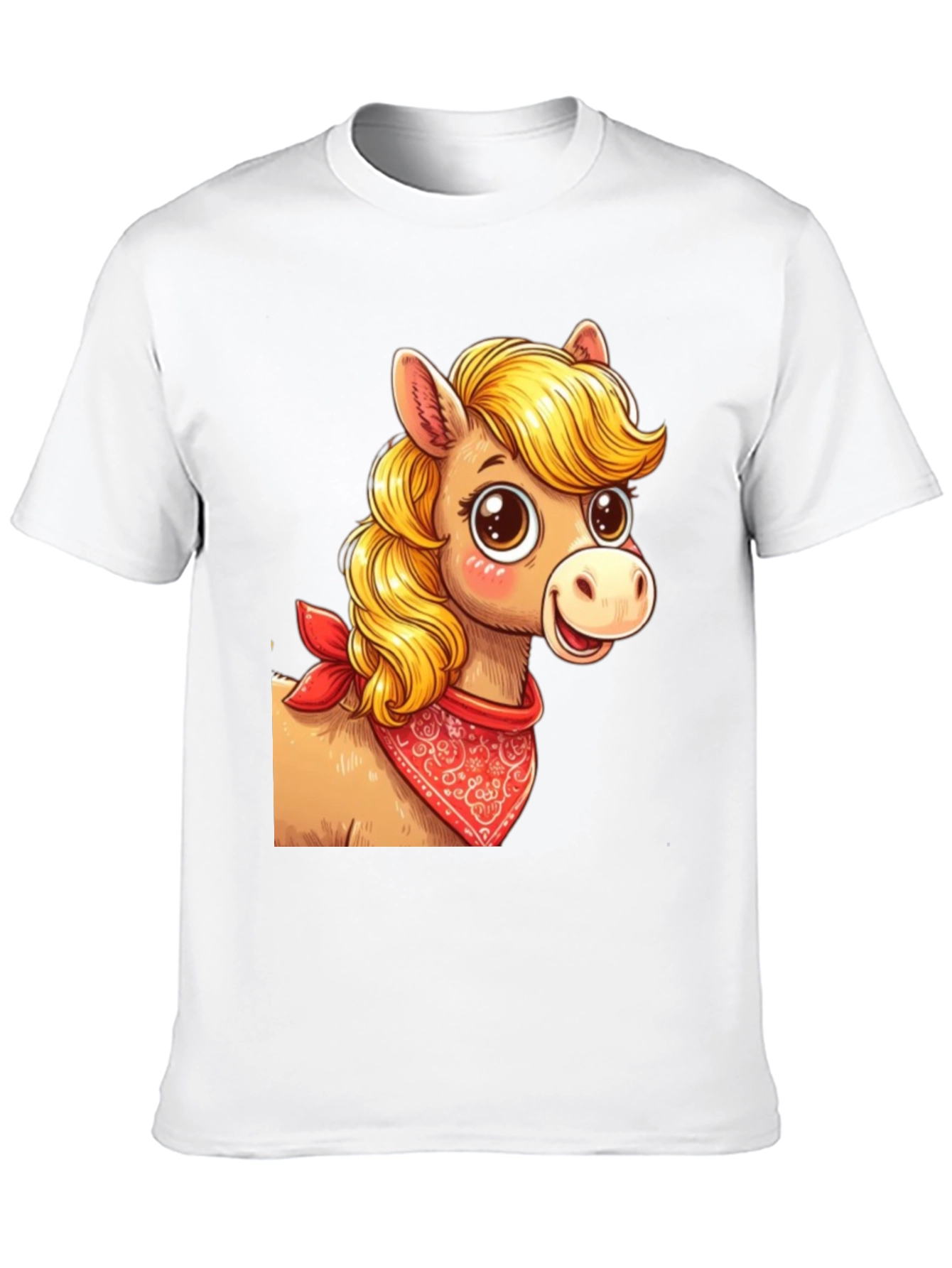 Cartoon Horse Bandana Graphic T-Shirt