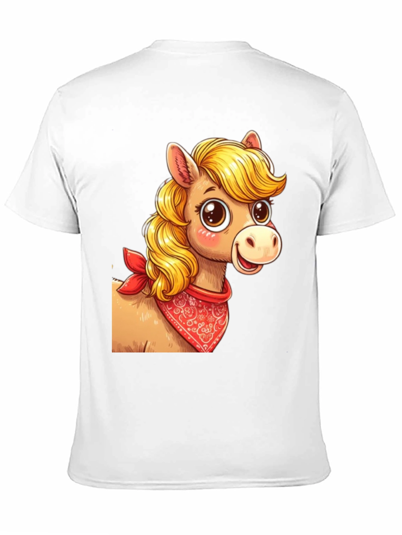 Cartoon Horse Bandana Graphic T-Shirt