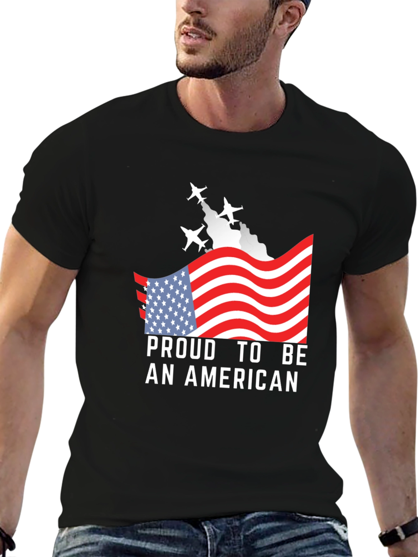 Proud American T-Shirt - Patriotic USA Flag Tee