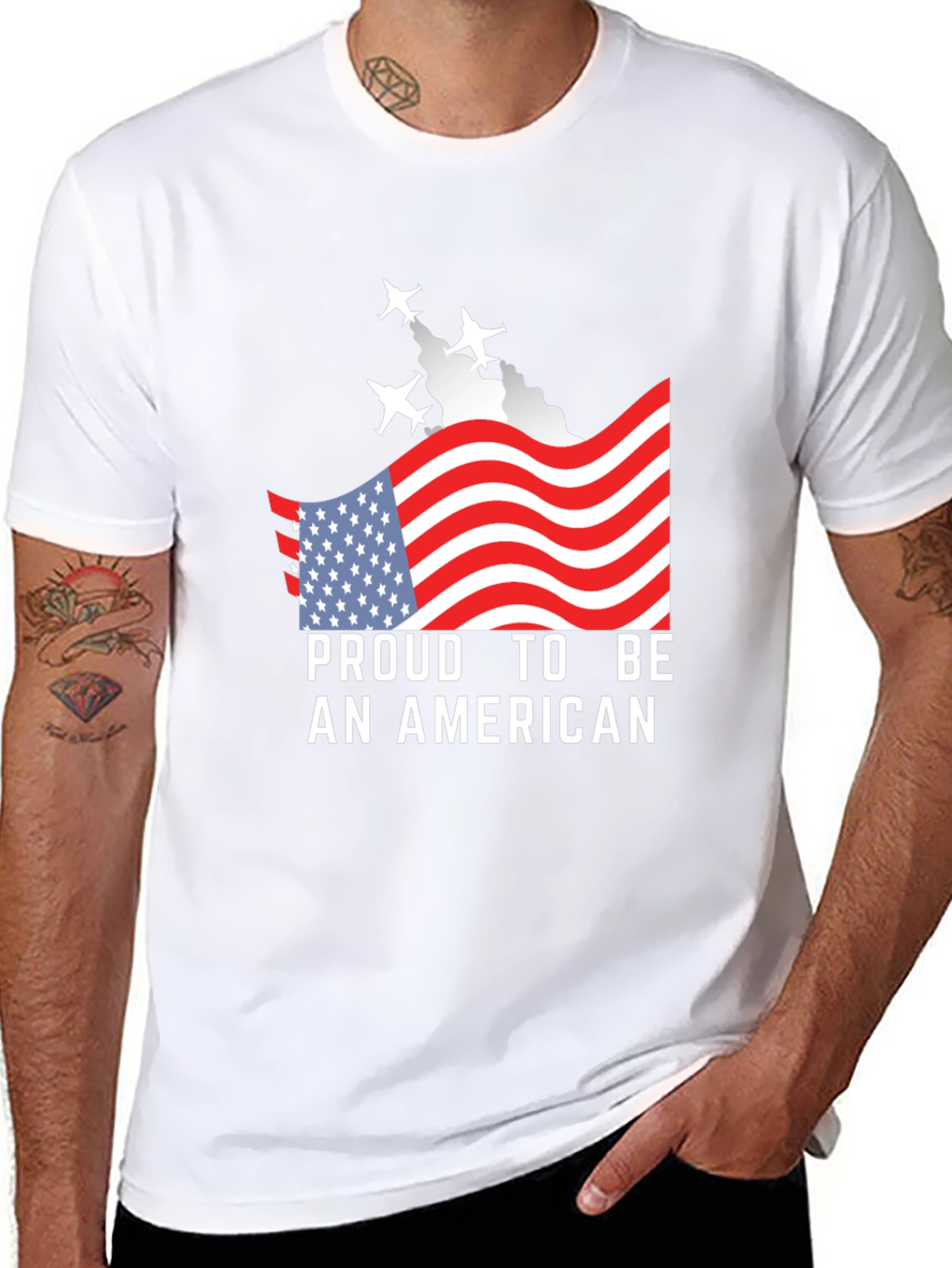 Proud American T-Shirt - Patriotic USA Flag Tee