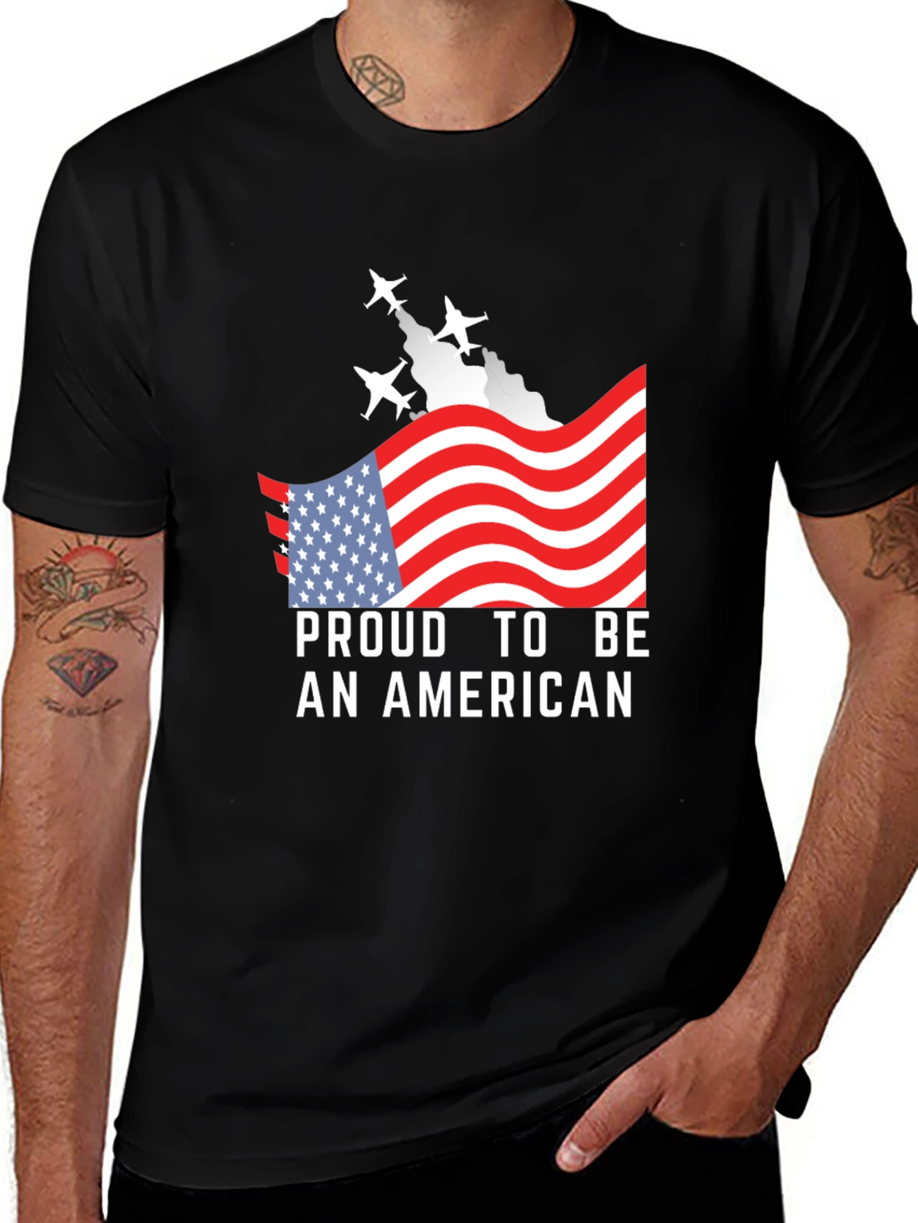 Proud American T-Shirt - Patriotic USA Flag Tee