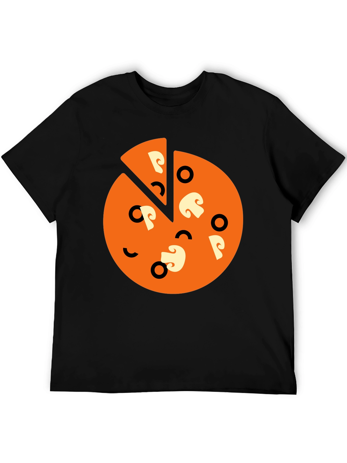 Pizza Slice Graphic Tee - Black Casual Shirt