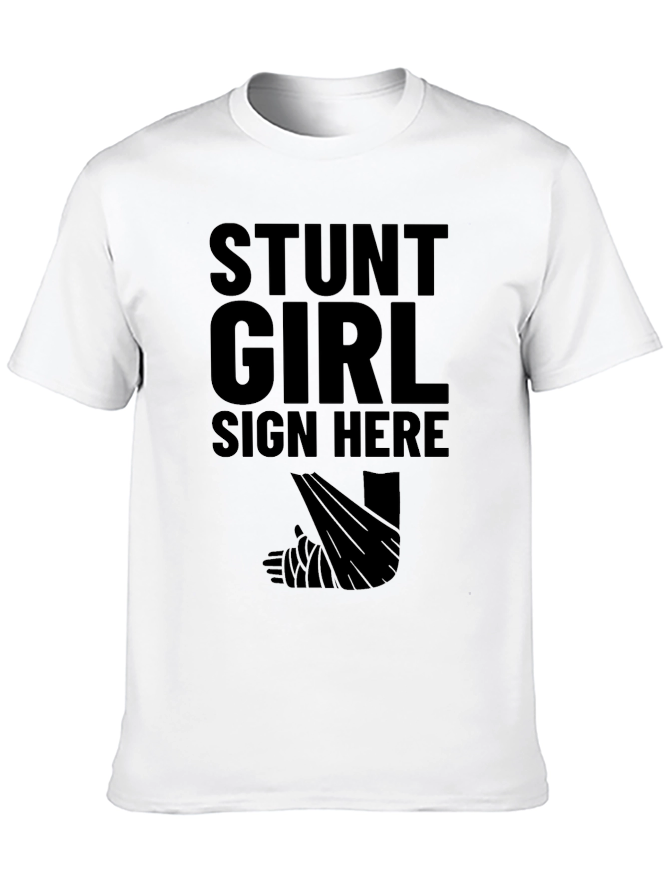 Stunt Girl Sign Here Black T-Shirt