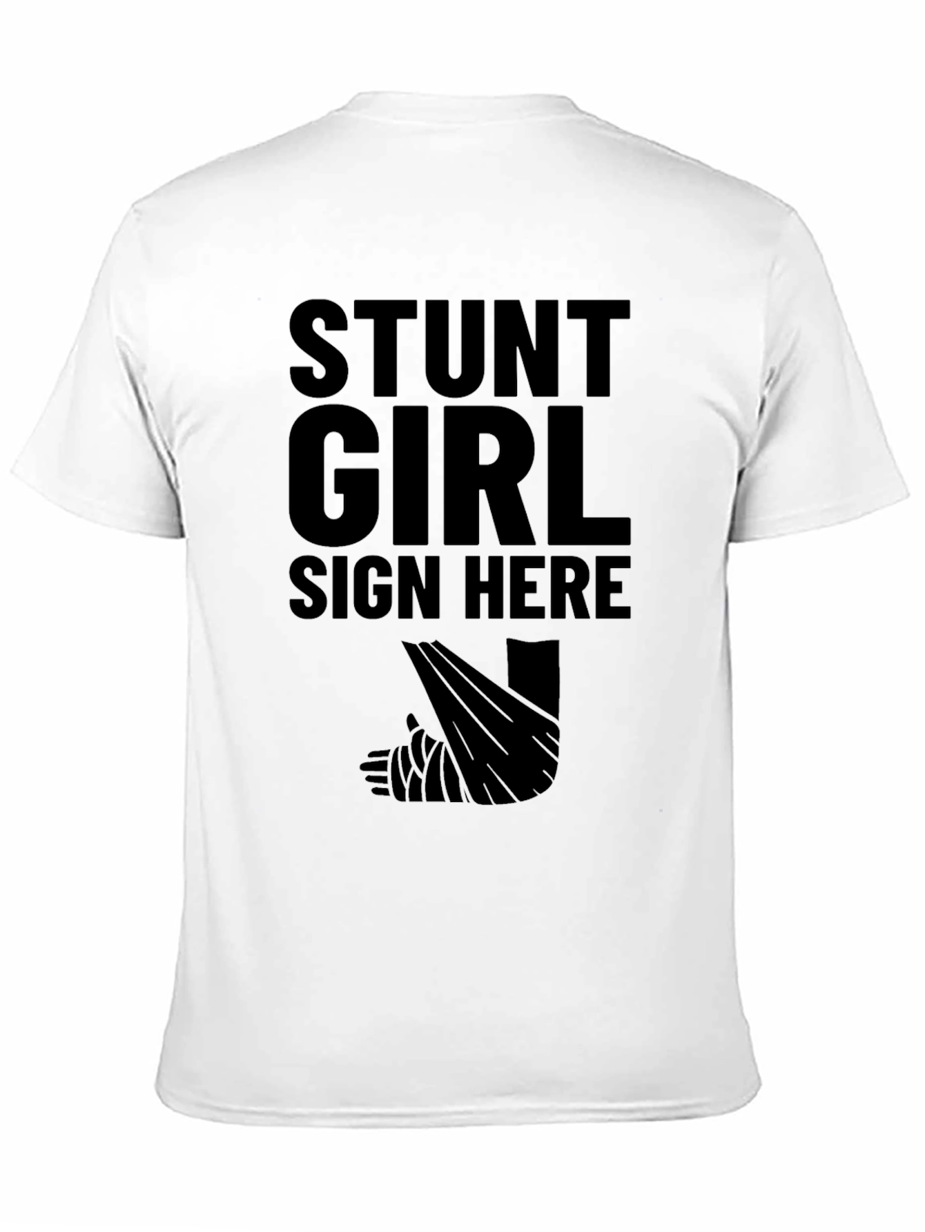 Stunt Girl Sign Here Black T-Shirt