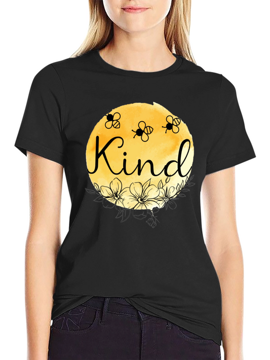 Kind Bee Graphic Tee - Black Short Sleeve Shirt