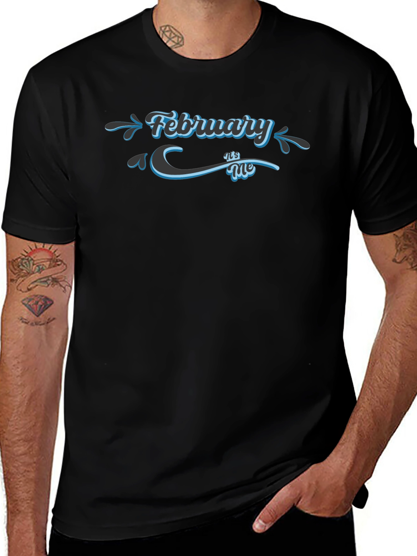 February Its Me Black T-Shirt