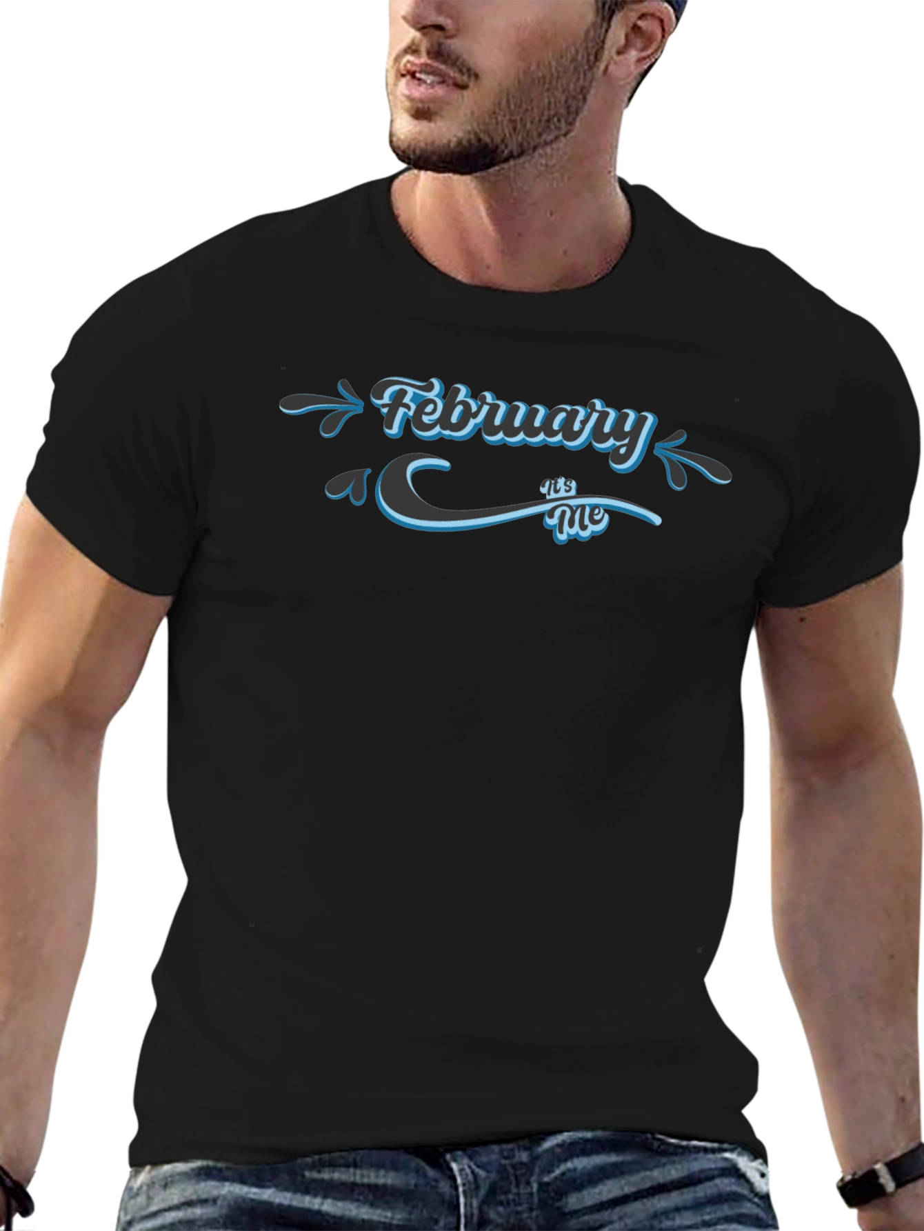 February Its Me Black T-Shirt