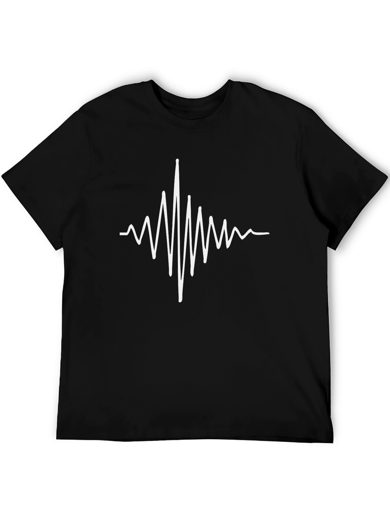 Heartbeat Graphic Tee - Black Cotton Comfort