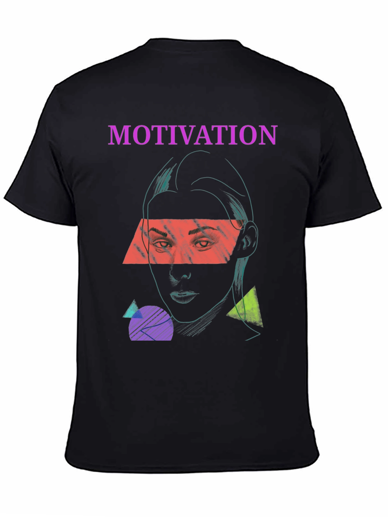 Motivation Graphic Print Tee - Unisex Black T-Shirt