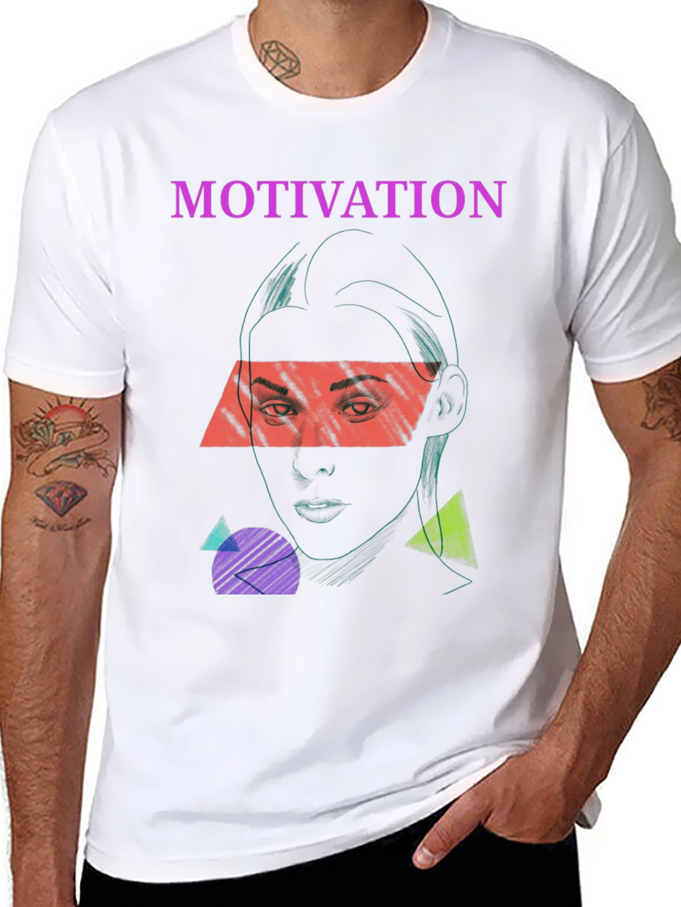Motivation Graphic Print Tee - Unisex Black T-Shirt