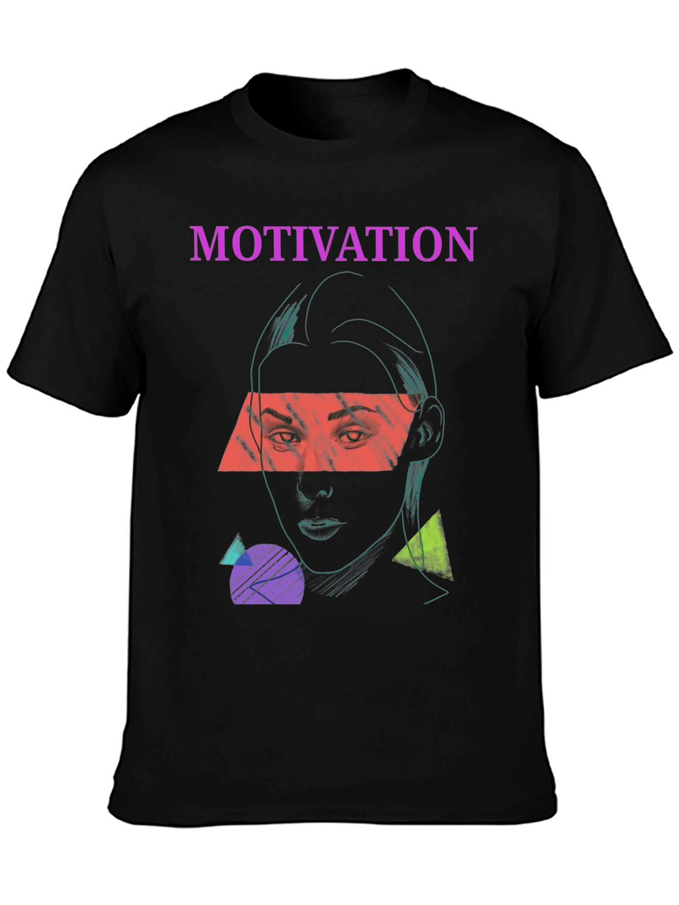 Motivation Graphic Print Tee - Unisex Black T-Shirt