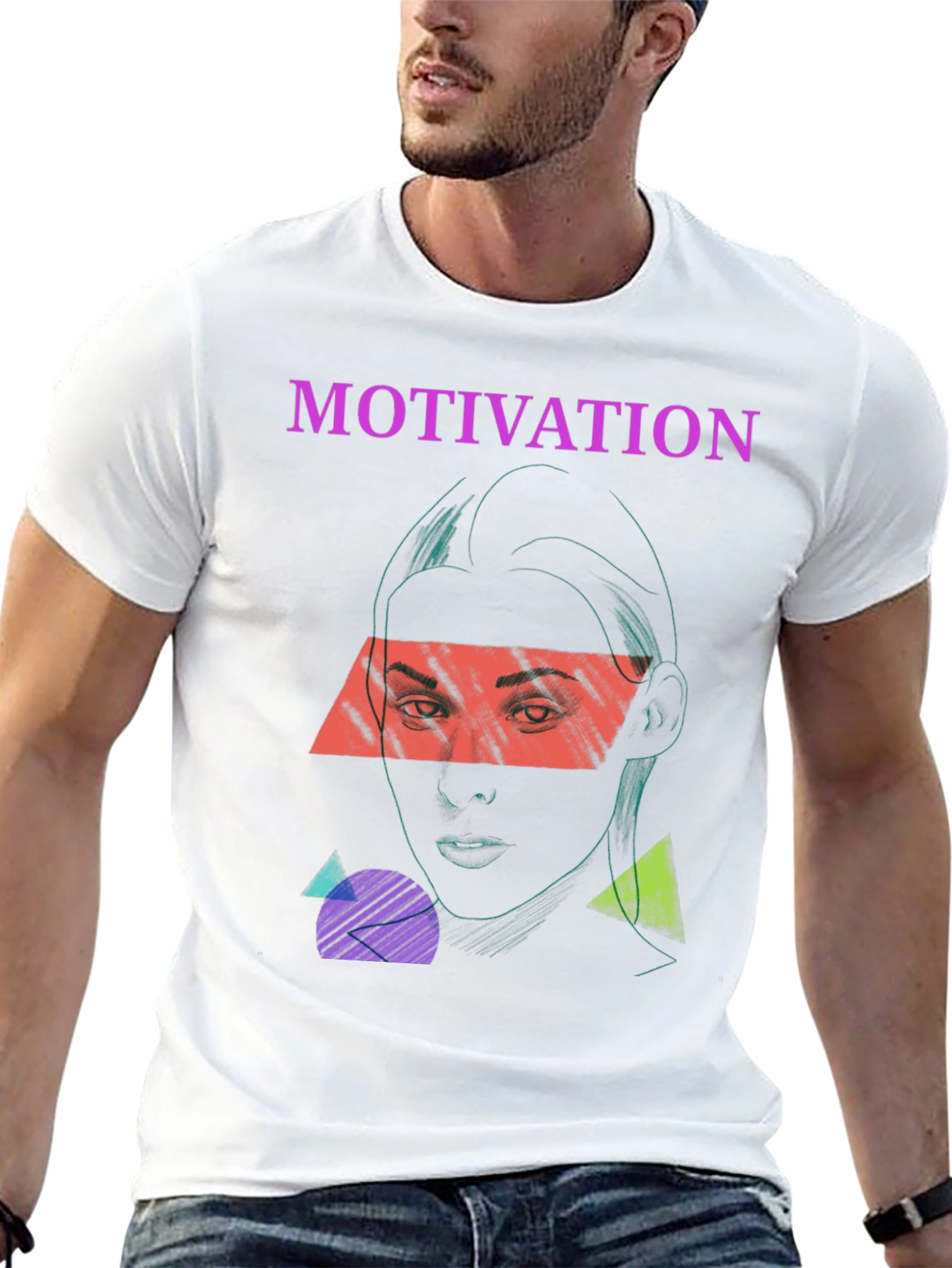Motivation Graphic Print Tee - Unisex Black T-Shirt