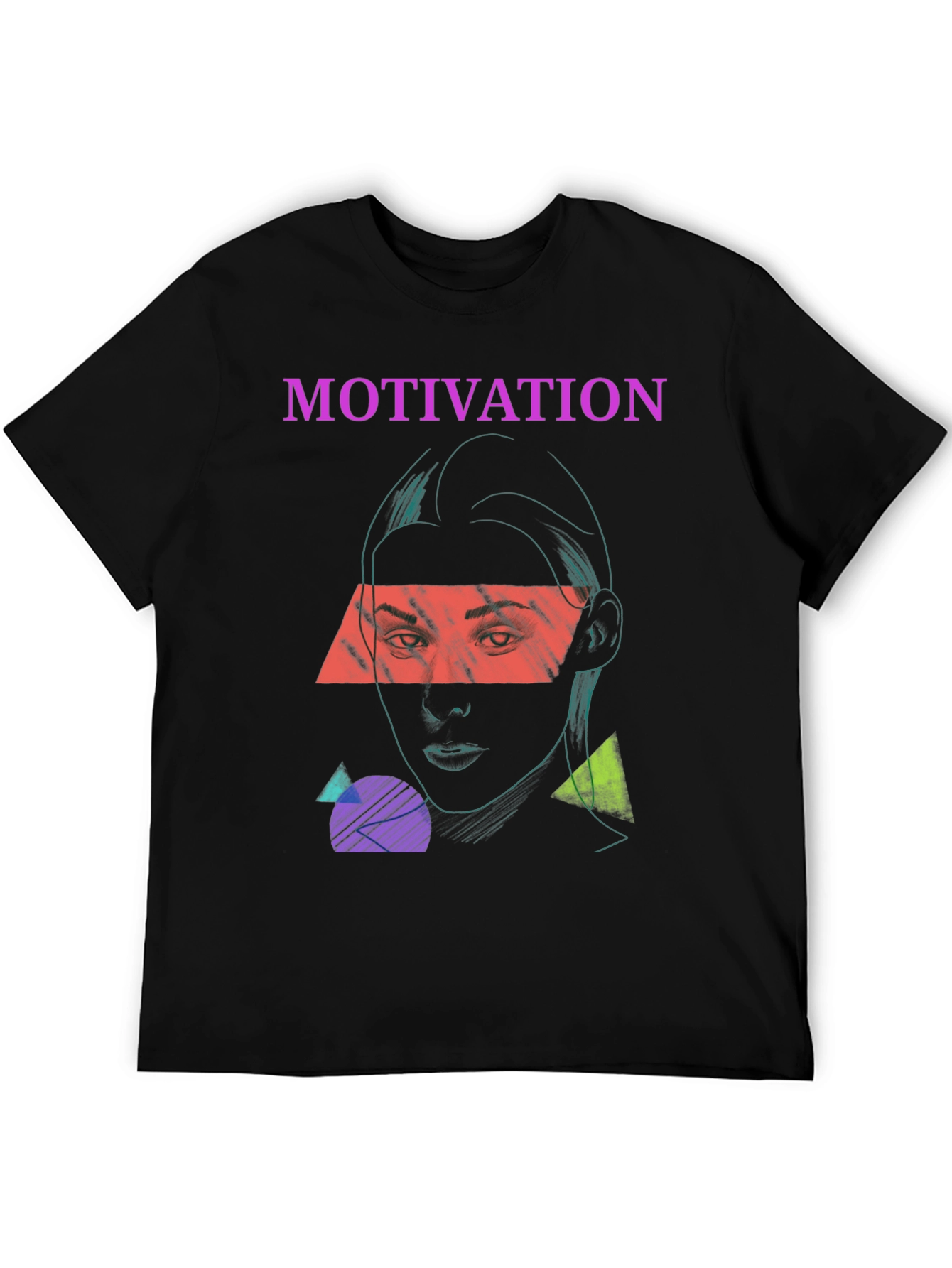 Motivation Graphic Print Tee - Unisex Black T-Shirt