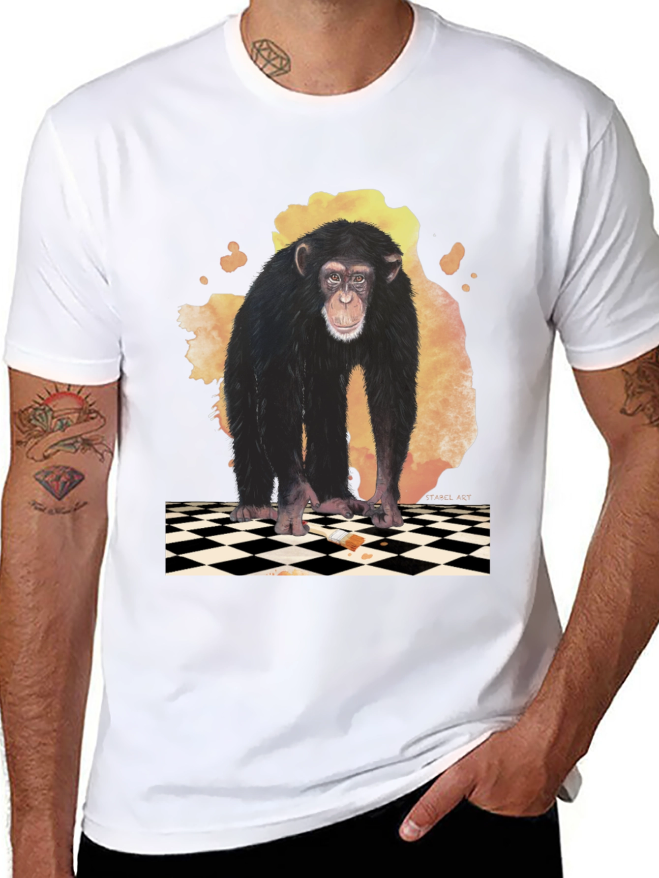 Chimpanzee Graphic Tee - Artistic Design