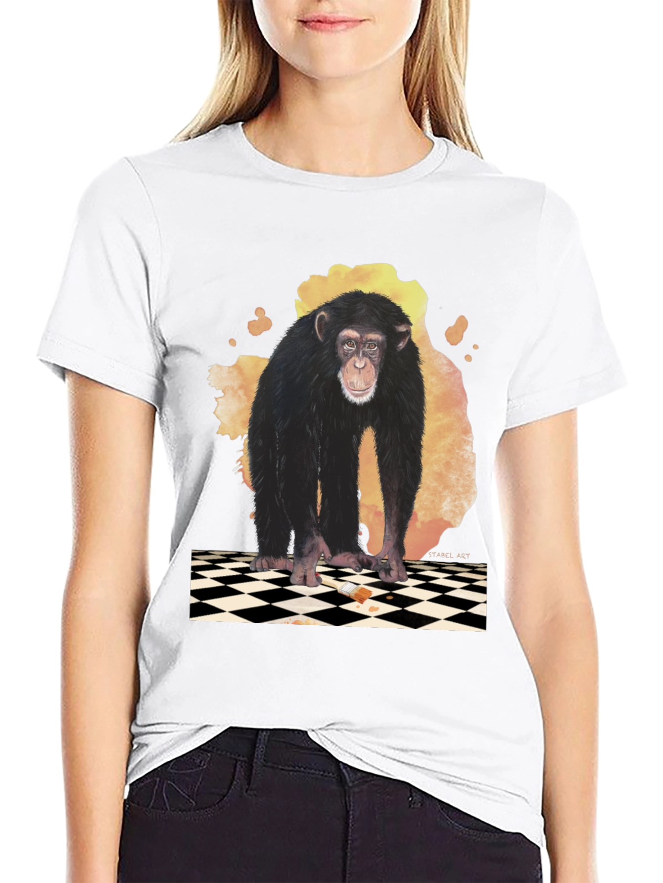 Chimpanzee Graphic Tee - Artistic Design