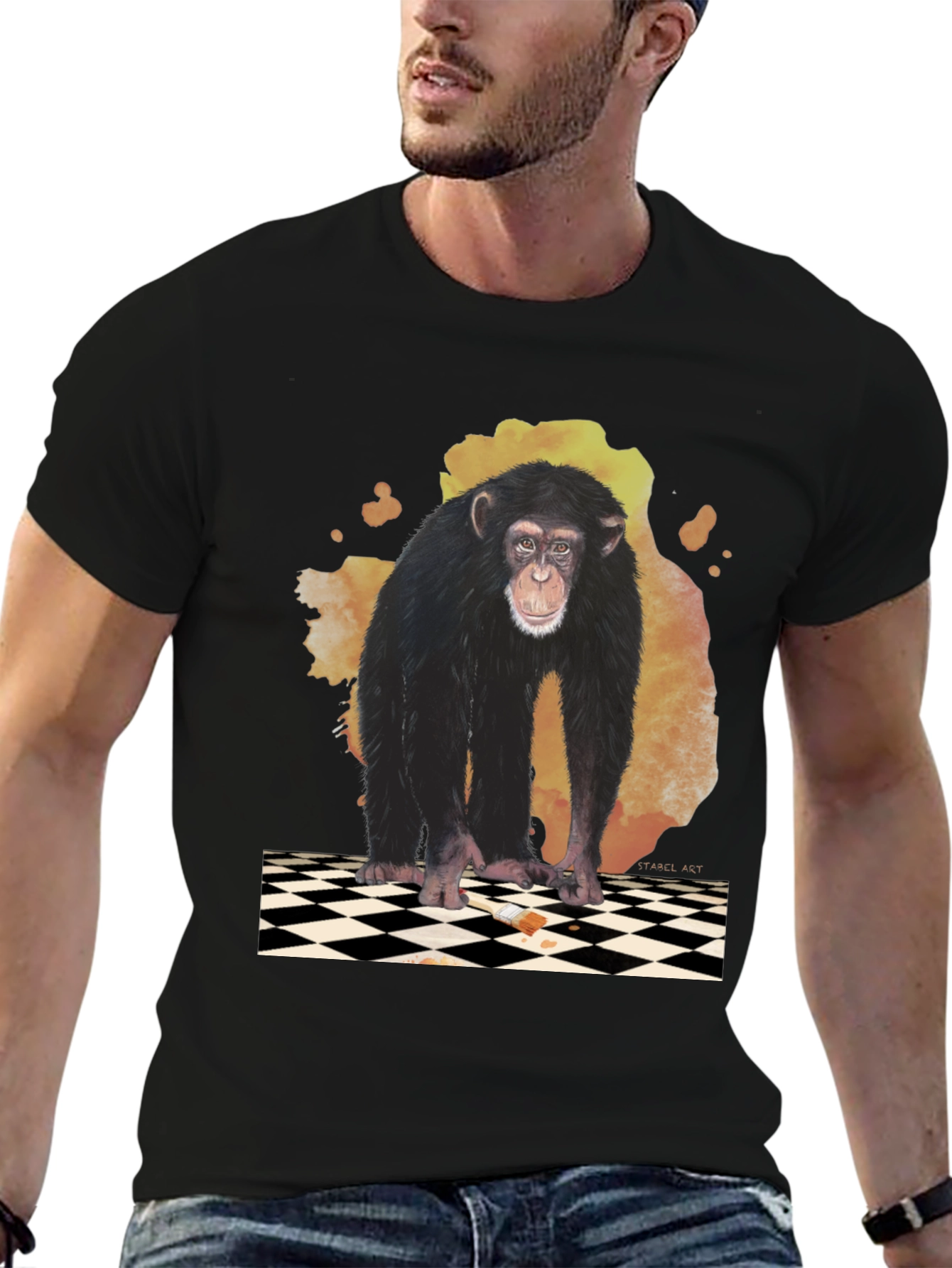 Chimpanzee Graphic Tee - Artistic Design