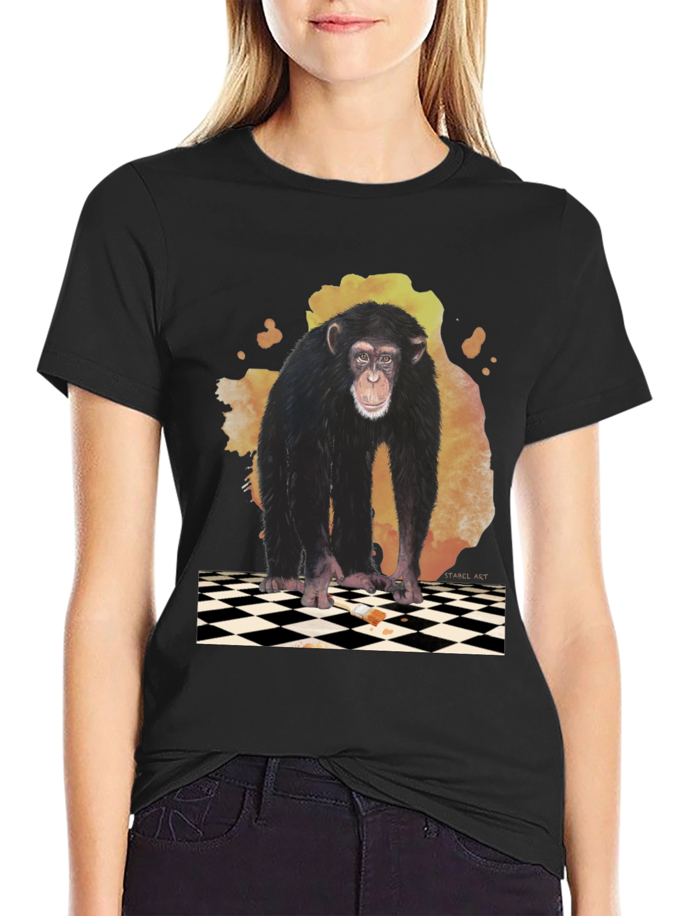 Chimpanzee Graphic Tee - Artistic Design