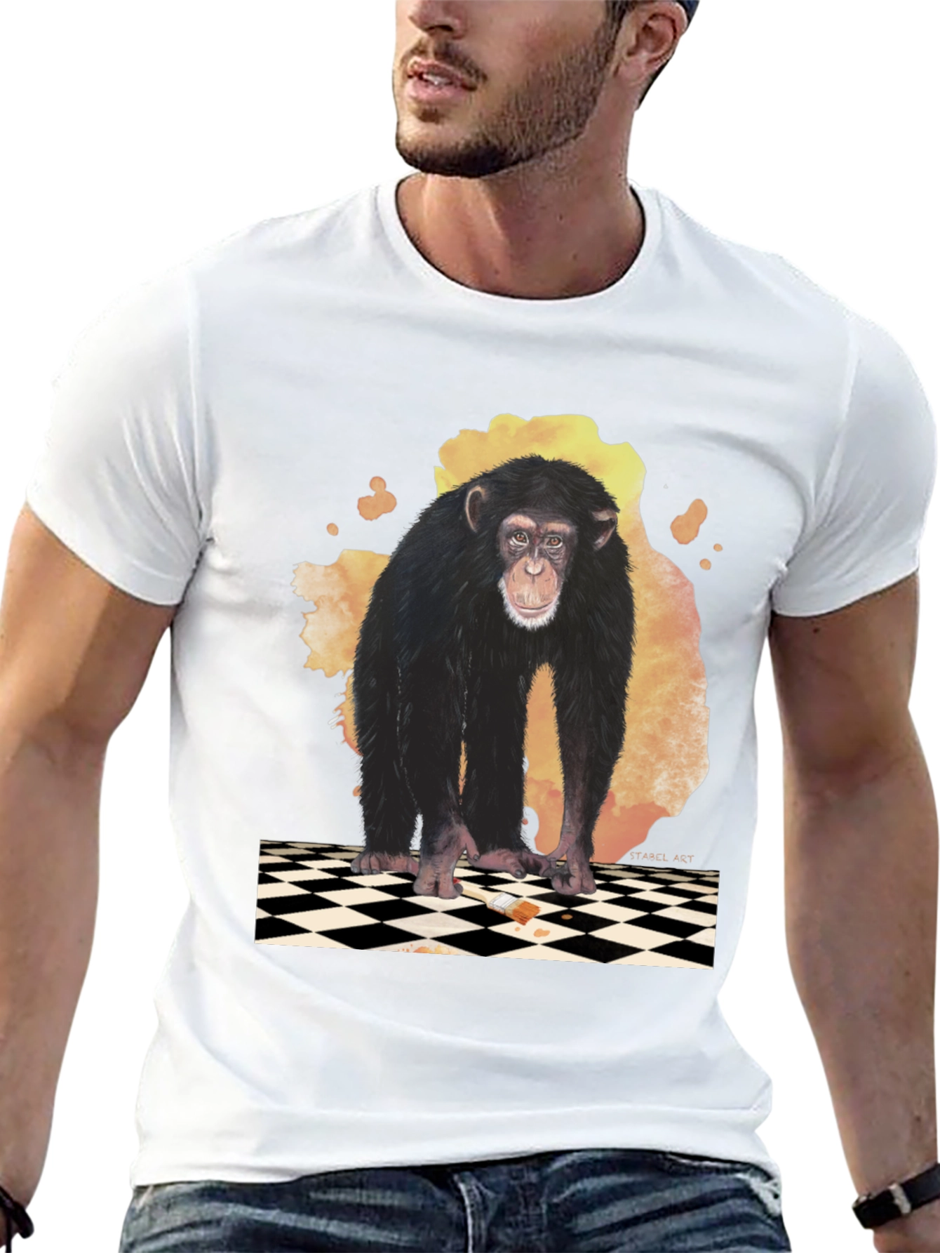 Chimpanzee Graphic Tee - Artistic Design