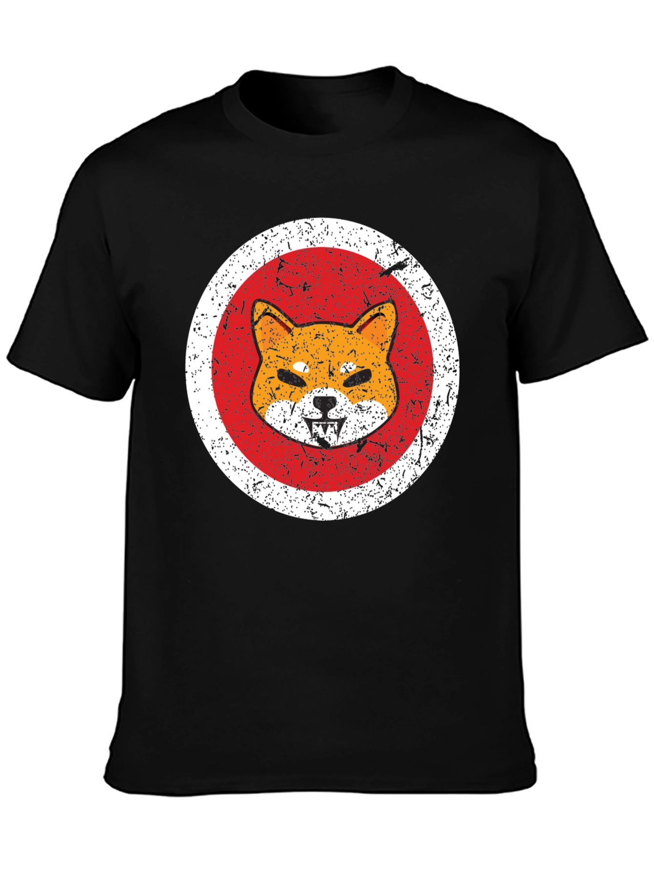 Shiba Inu Graphic Tee - Distressed Style