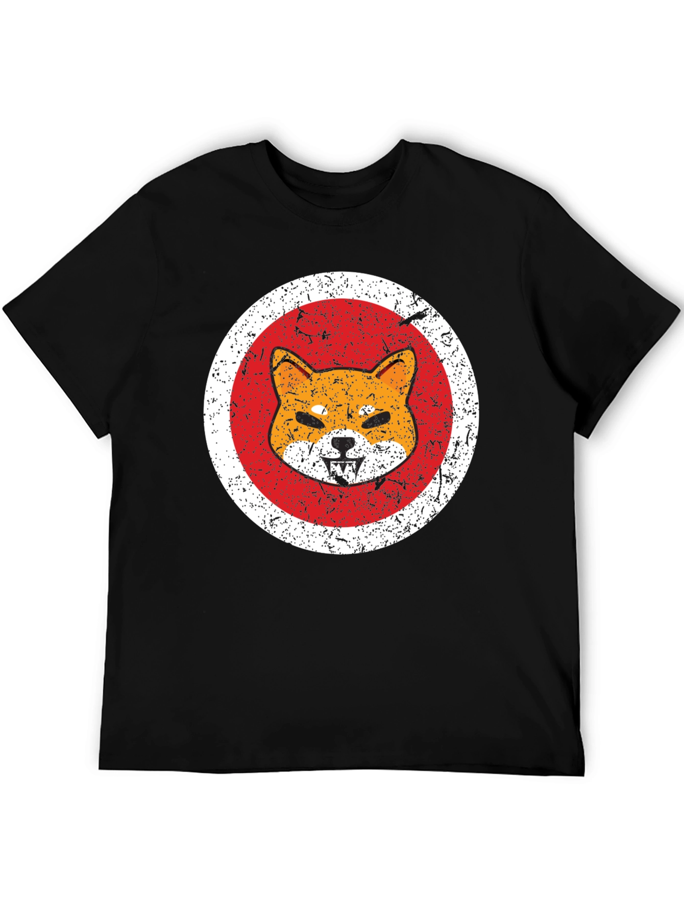 Shiba Inu Graphic Tee - Distressed Style