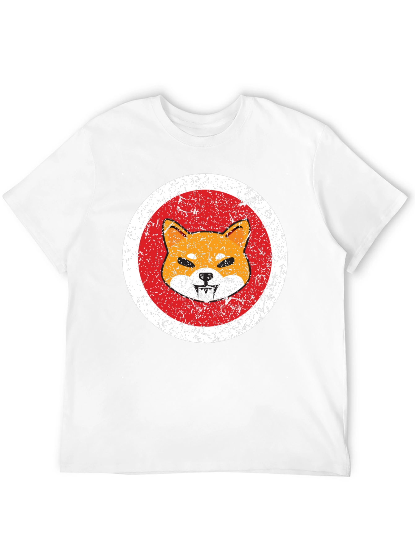 Shiba Inu Graphic Tee - Distressed Style