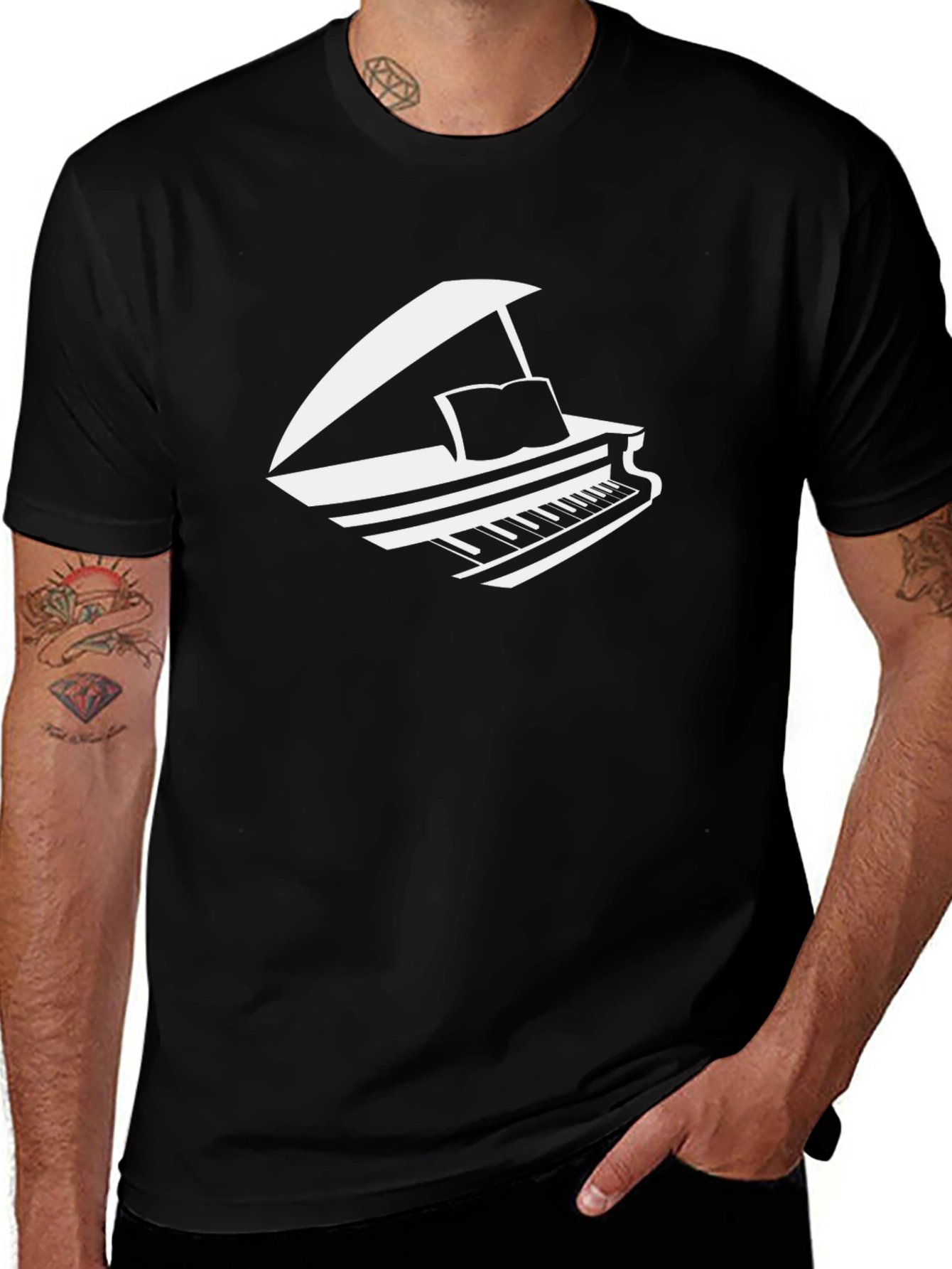 Grand Piano Graphic Tee - Music Lover T-Shirt